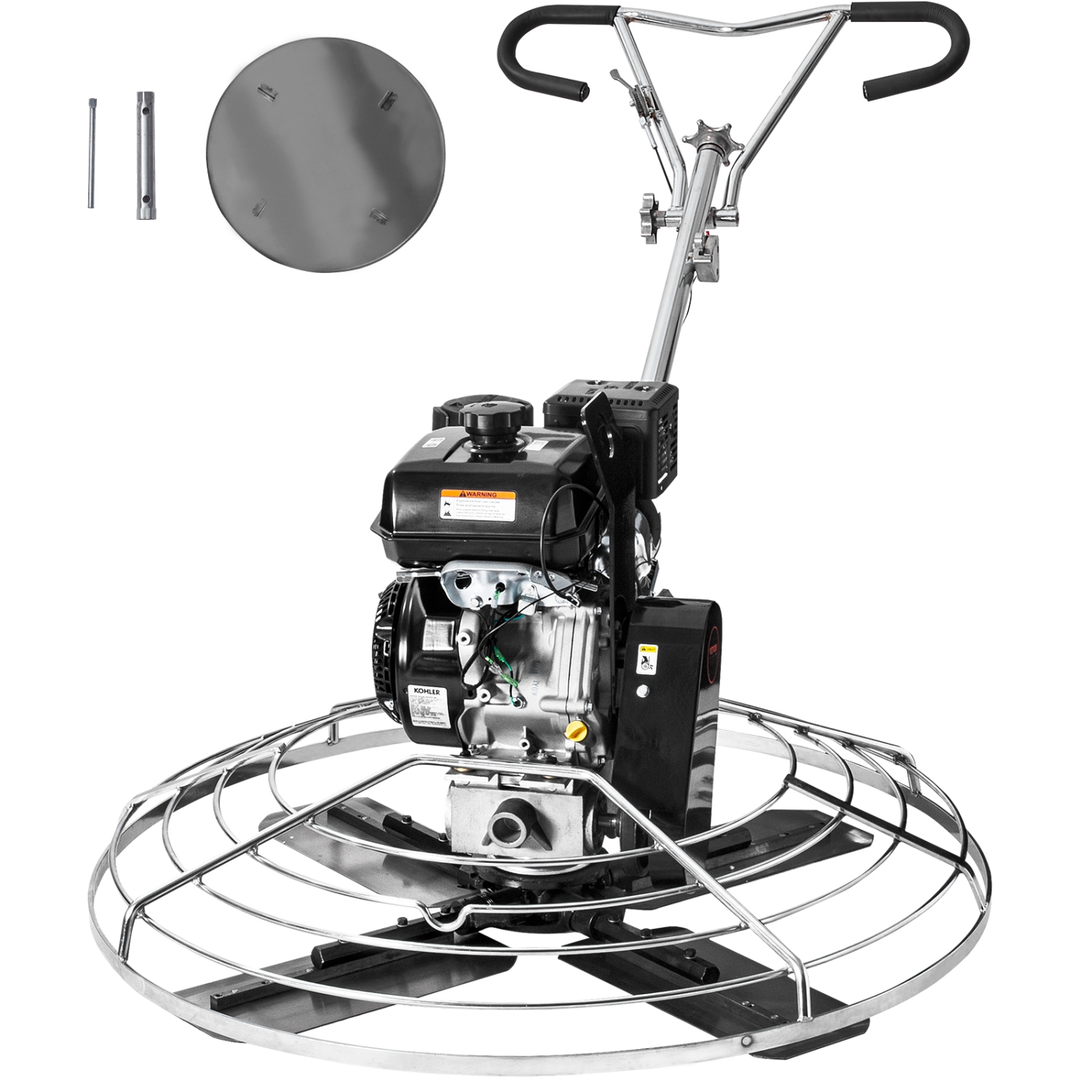 Truelle électrique VEVOR de 46&nbsp;po, truelle en ciment avec bac flottant, finition de surface en béton lisse à essence de 14&nbsp;HP, ciment en