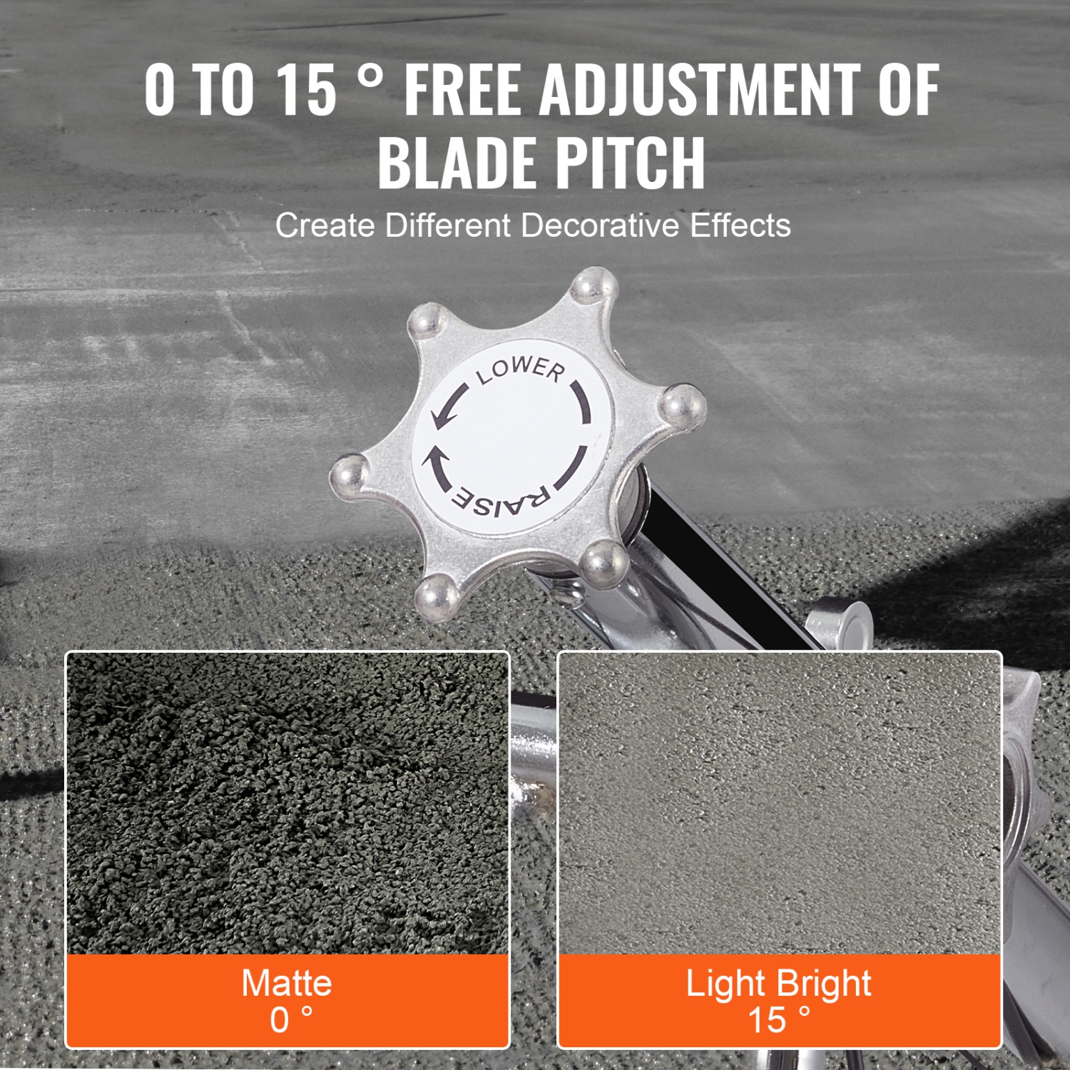 Truelle électrique VEVOR de 38&nbsp;po, truelle en ciment avec bac flottant, finition de surface en béton lisse à essence de 6&nbsp;HP, ciment en