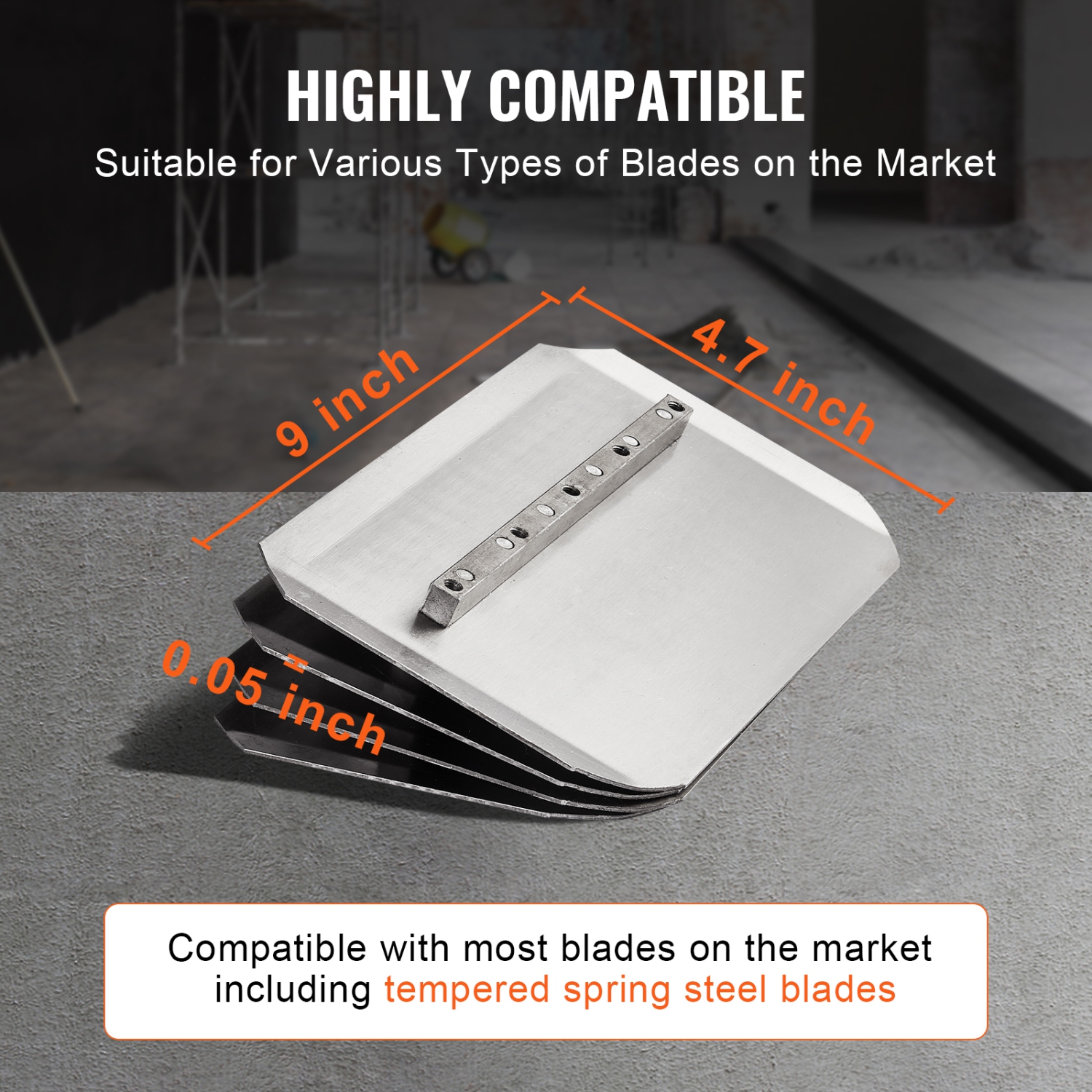 Truelle électrique VEVOR de 38&nbsp;po, truelle en ciment avec bac flottant, finition de surface en béton lisse à essence de 6&nbsp;HP, ciment en