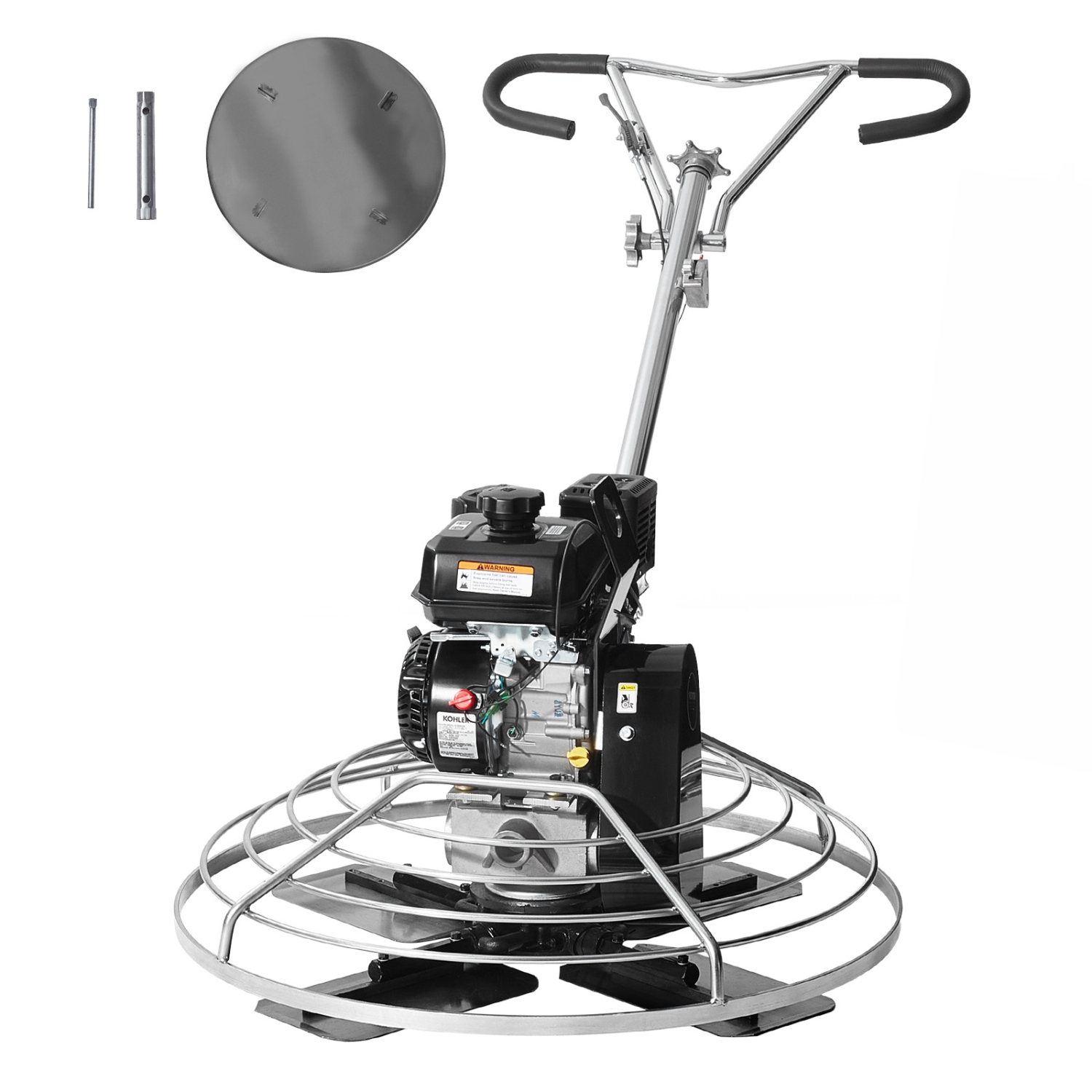 Truelle électrique VEVOR de 38&nbsp;po, truelle en ciment avec bac flottant, finition de surface en béton lisse à essence de 6&nbsp;HP, ciment en