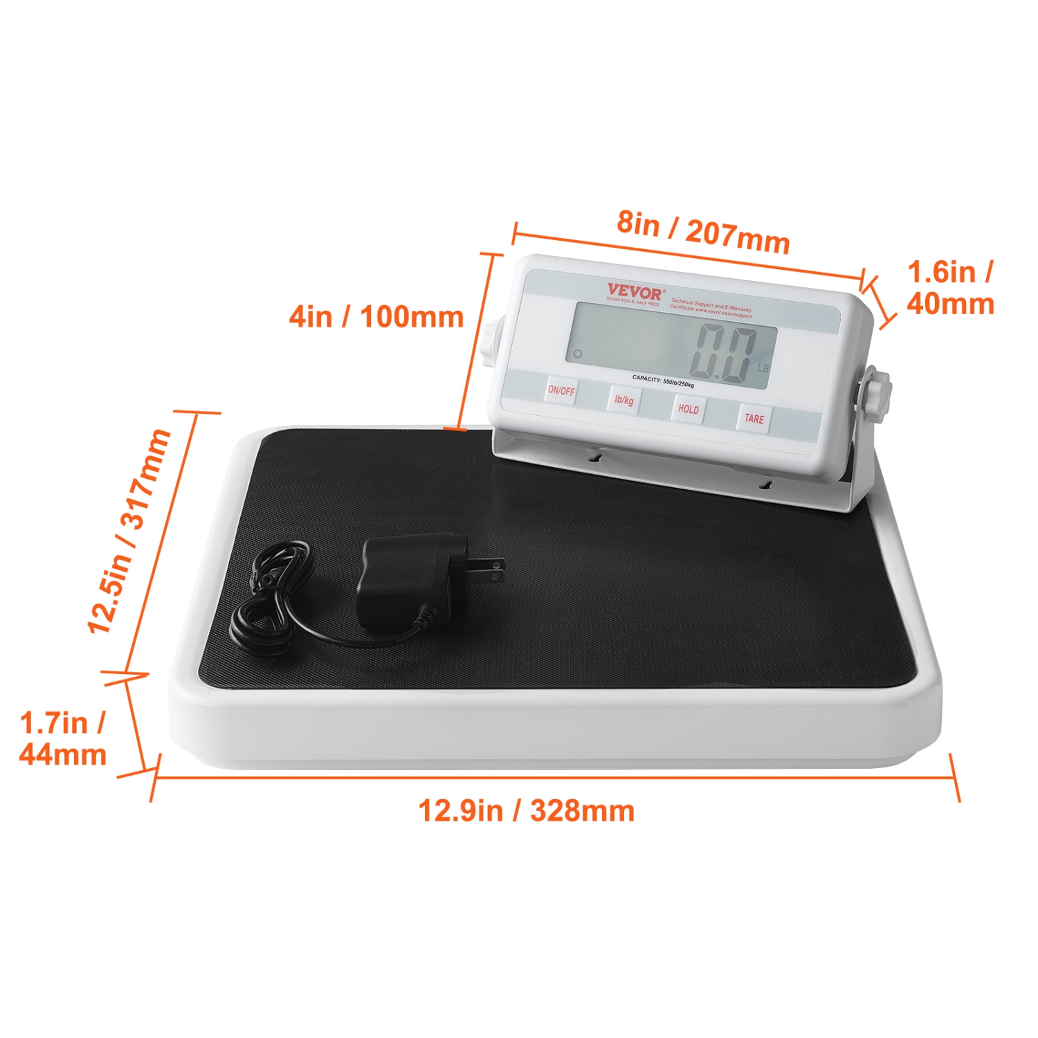 VEVOR 2 Units Professional Digital Medical Scale, for Weighing - with Anti-Slip Mat, Hold & Tare Function, 550LBS Capacity Physician Wight Scale for