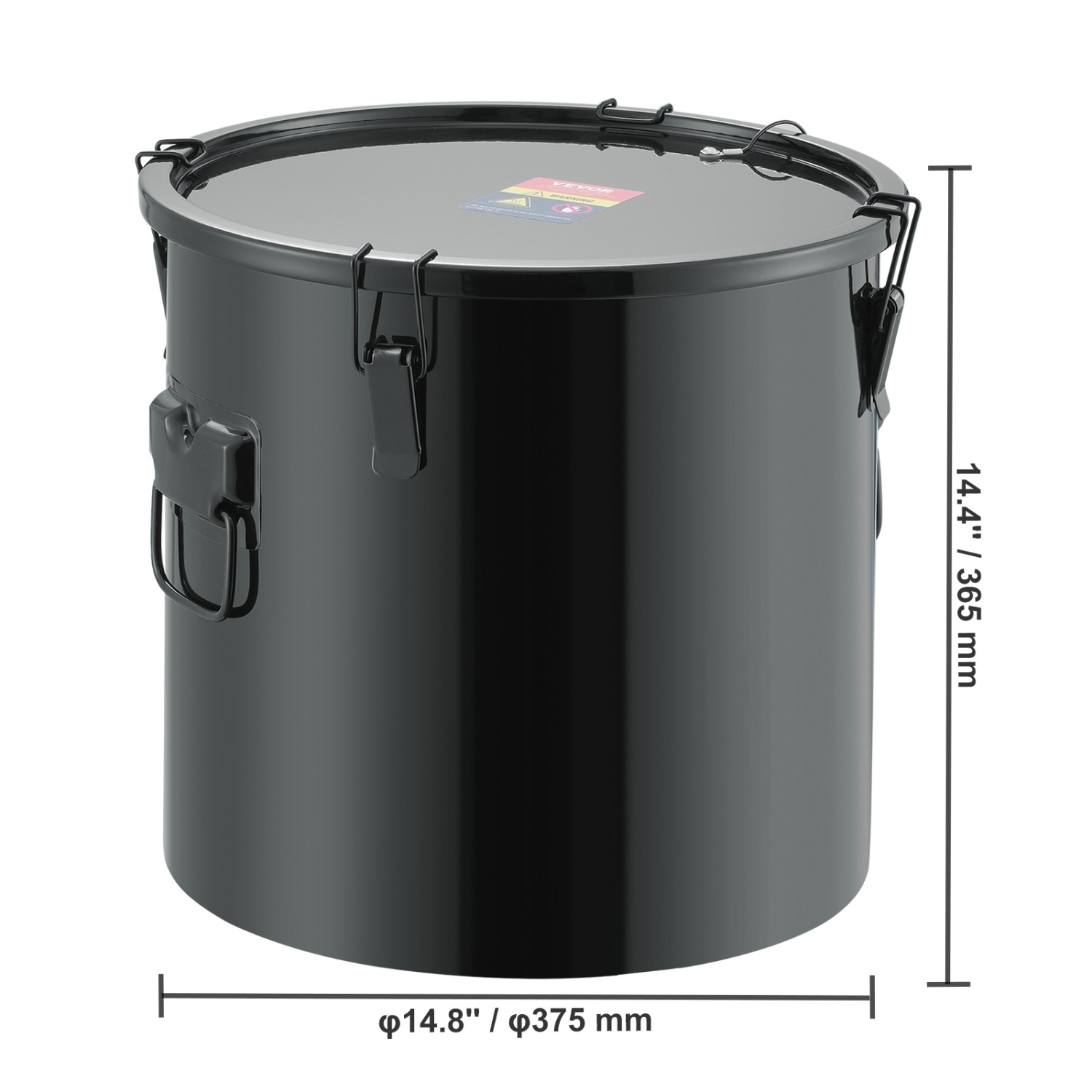 VEVOR 8 Gal Fryer Grease Bucket, Oil Disposal Caddy Stainless Steel Fryer Oil Bucket Rust-Proof Coating, Oil Transport Container with Lid, Lock