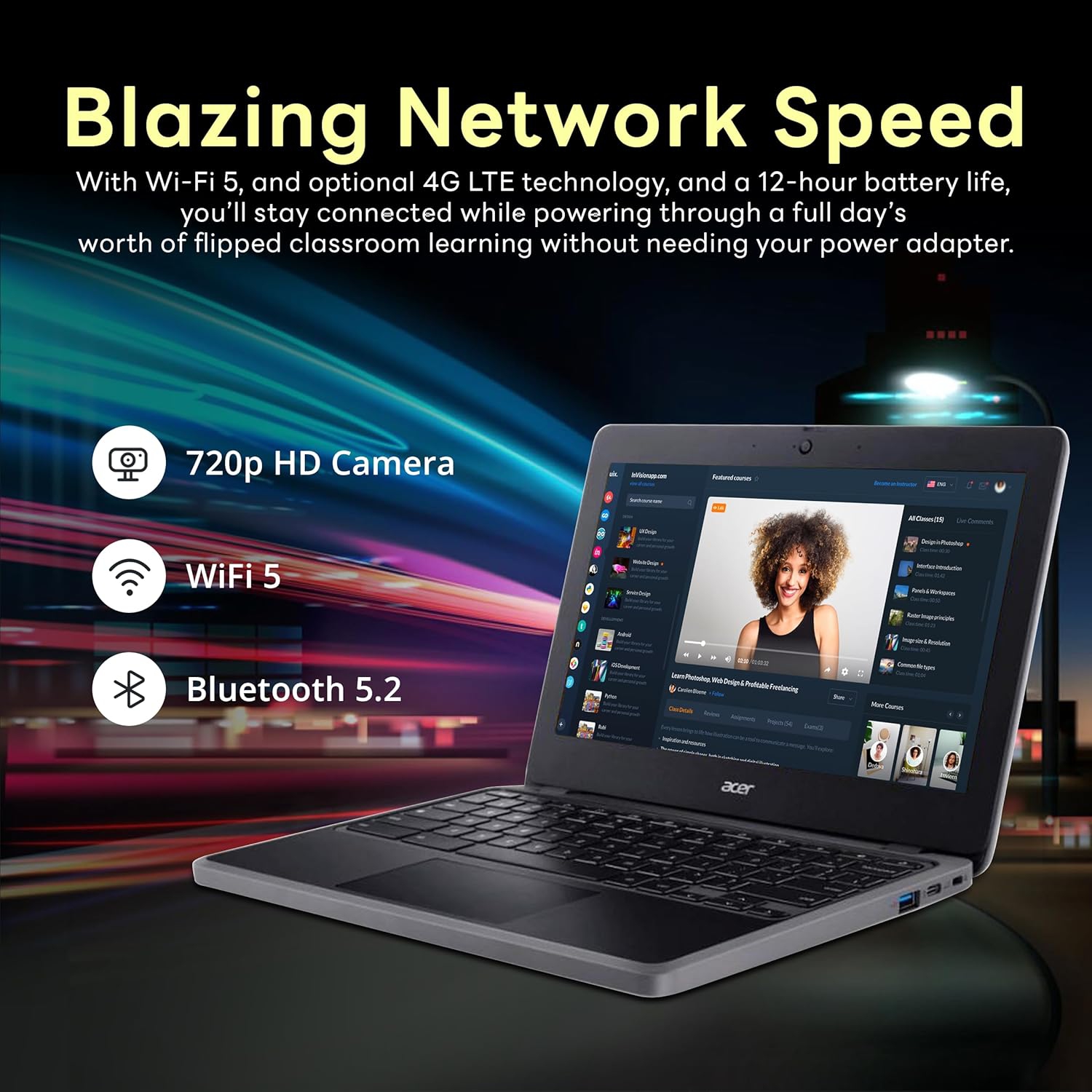 acer Chromebook Spin 511 11.6" HD Touchscreen 2 in 1 Chromebook, Intel N100,224GB Storage, 8GB ‎DDR5, ‎Intel UHD Graphics, Chrome OS, Black