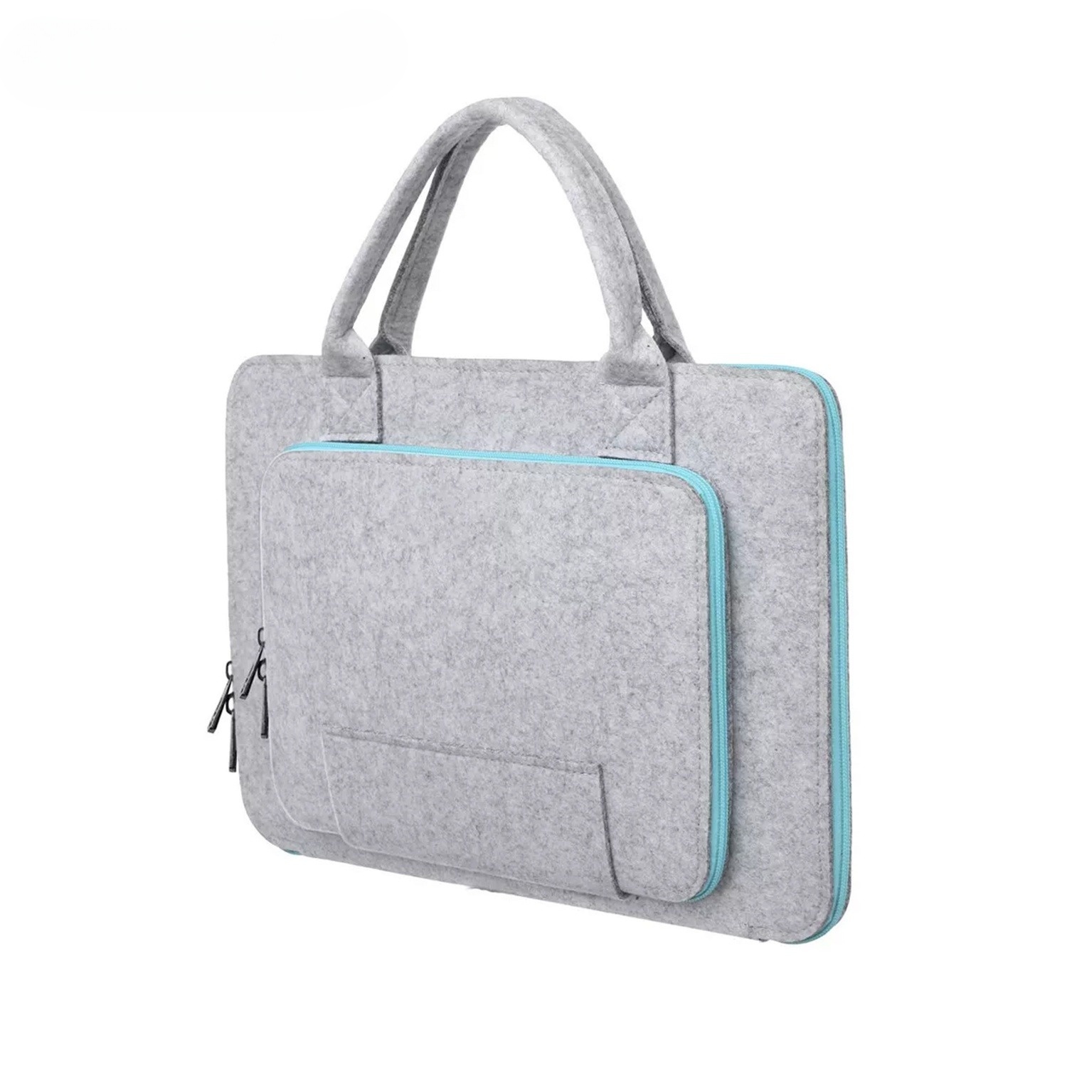 Light Gray Laptop Sleeve, Felt Computer Sleeve for 17-Inch Laptop, Laptop Sleeve with Handle