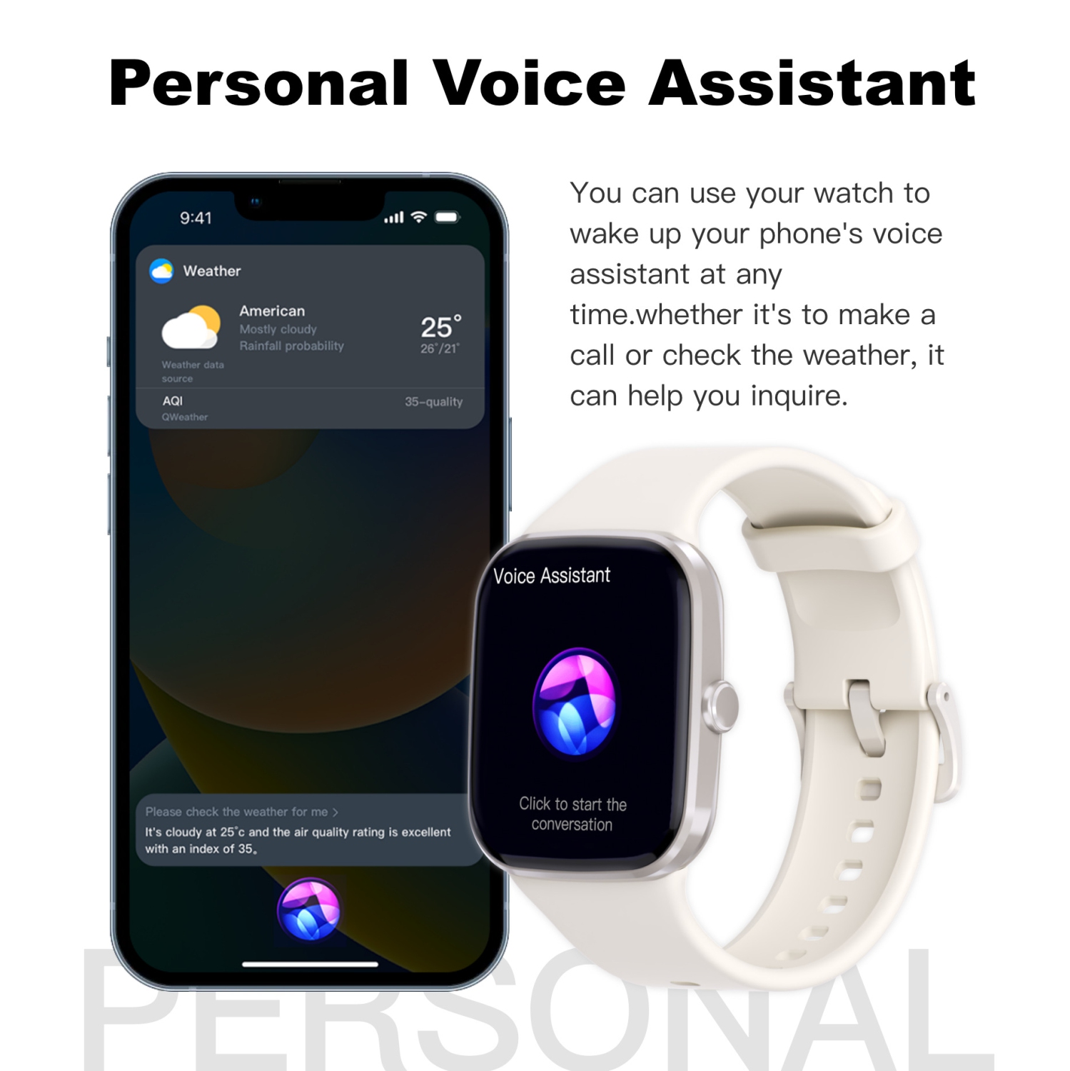 1.8 Inch Smart Watch, Bluetooth Call Fitness Watch with Heart Rate Monitor/Pedometer/Sleep Tracker for Android iOS