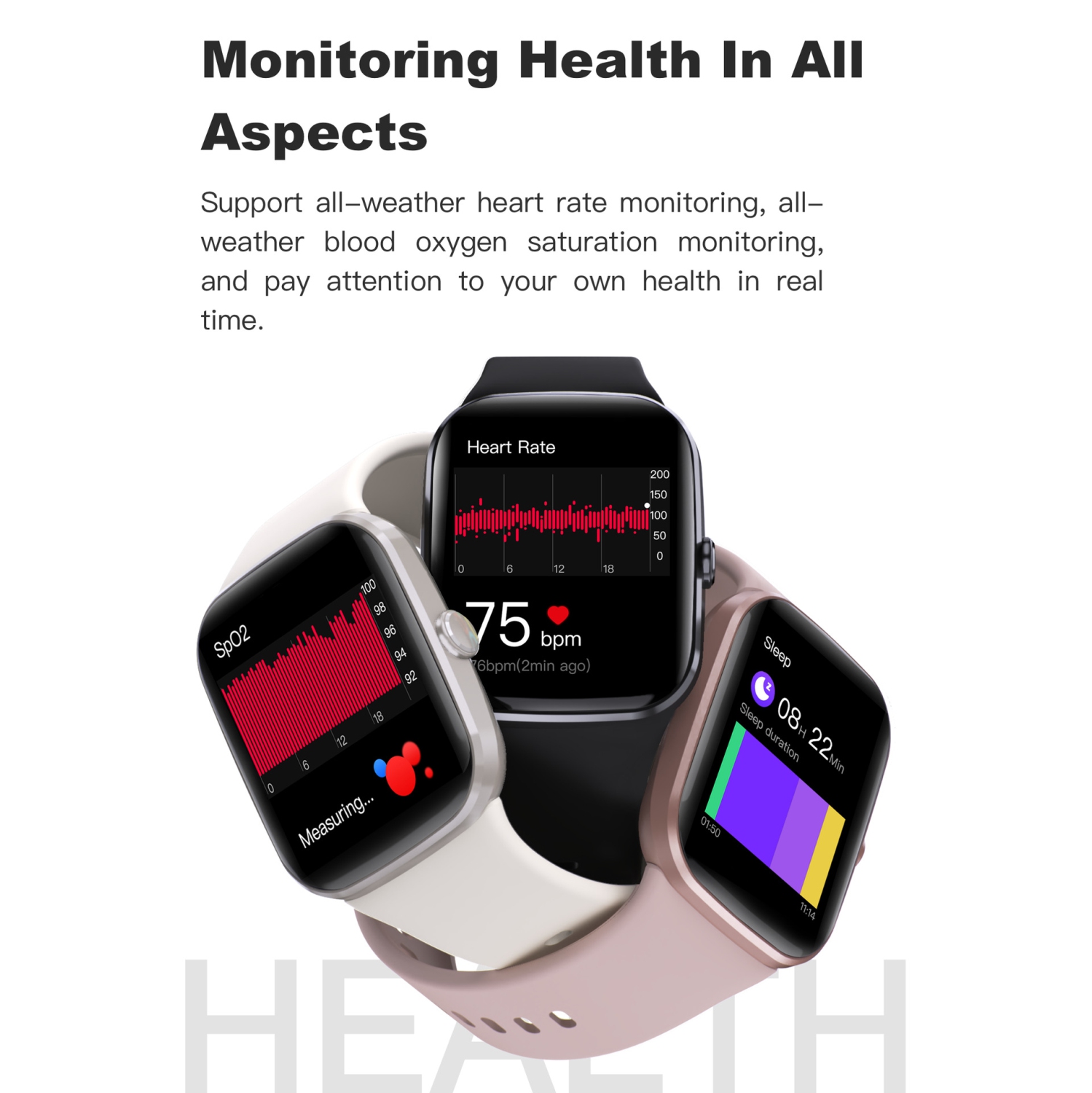 1.8 Inch Smart Watch, Bluetooth Call Fitness Watch with Heart Rate Monitor/Pedometer/Sleep Tracker for Android iOS