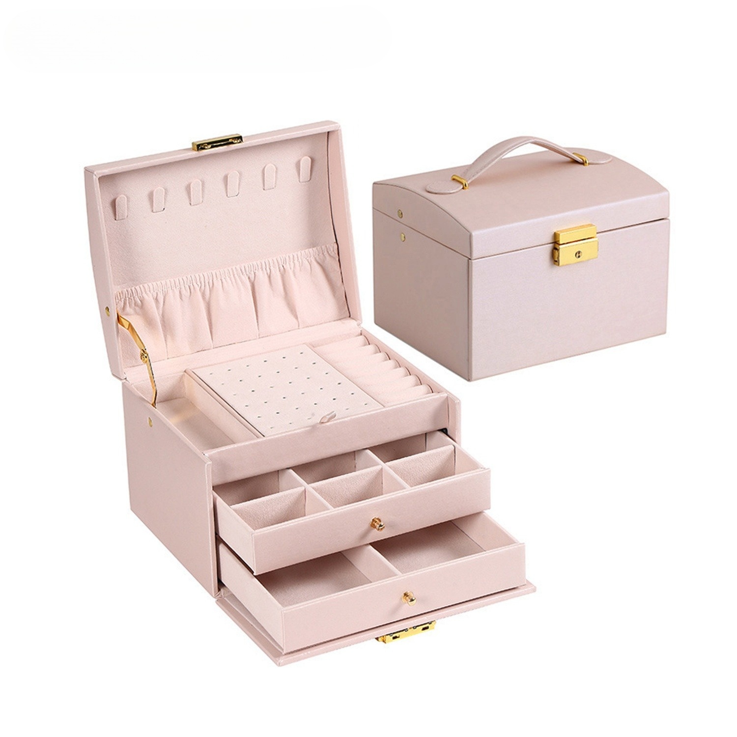 Coffret à bijoux pour femmes et filles, boîte à bijoux, boîte de rangement pour bagues à bijoux