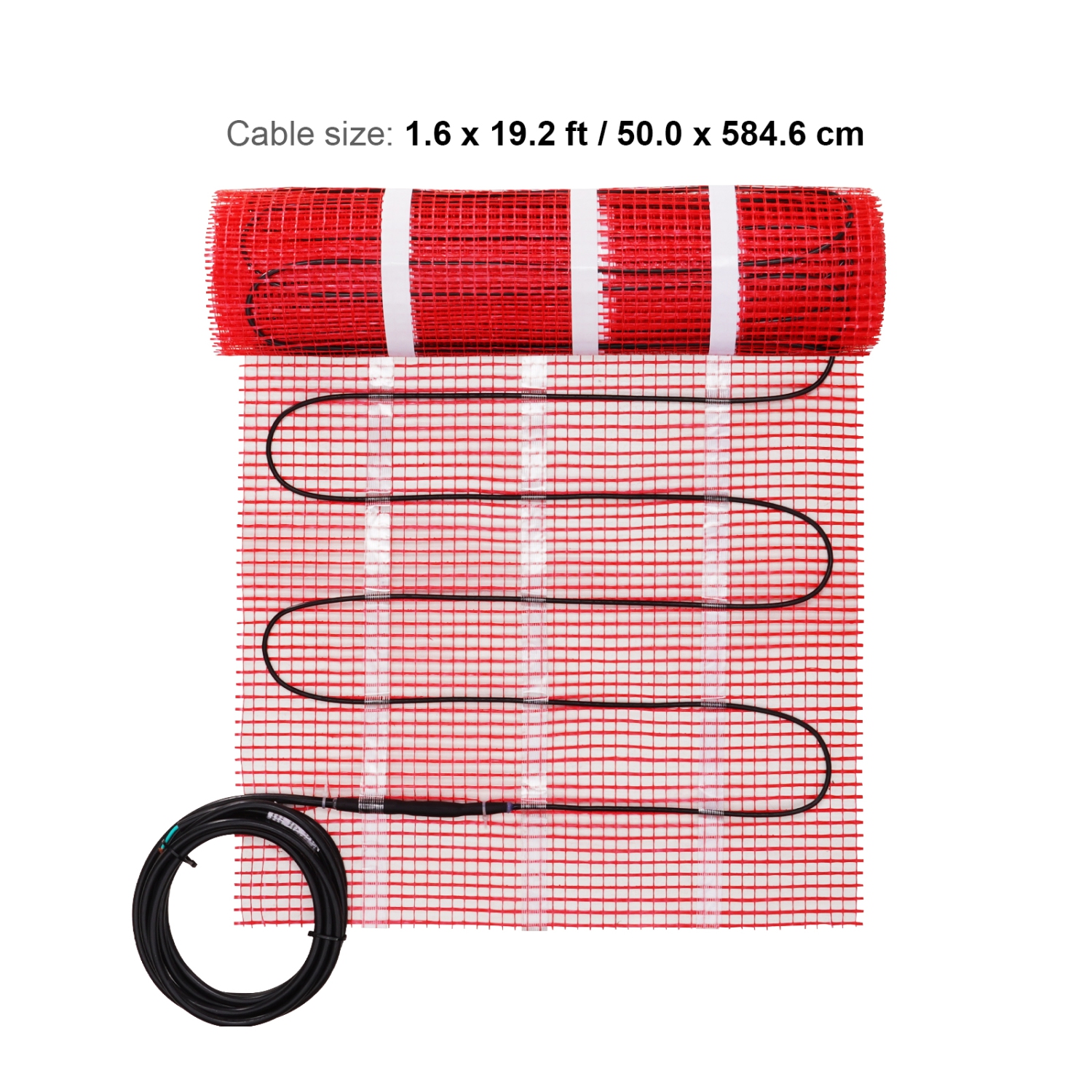 VEVOR 30 Sq.ft Floor Heating Mat, Electric Radiant In-Floor Heated Warm System with Digital Floor Sensing Thermostat, Includes Installation Monitor,