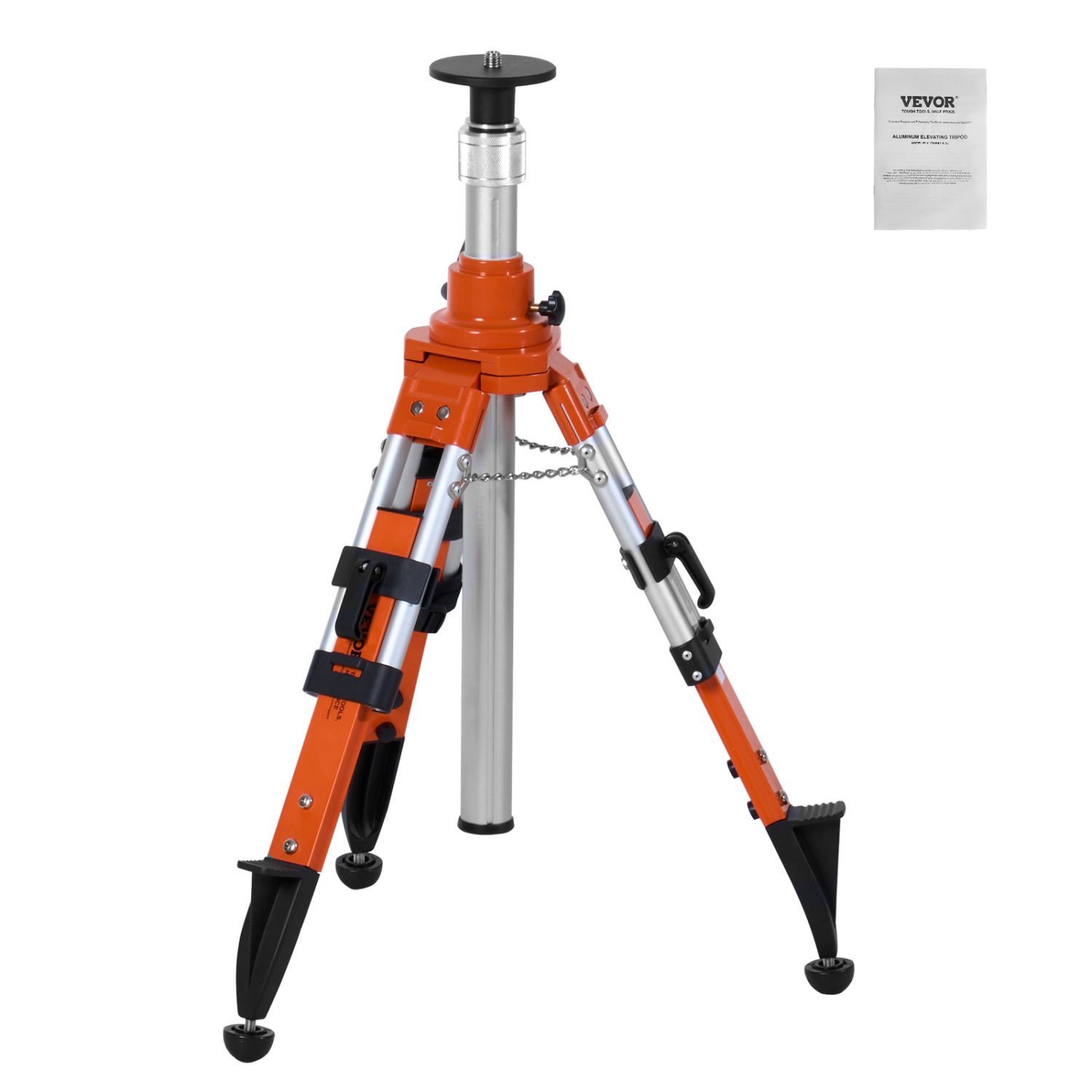 VEVOR Laser Level Tripod Stand, 5/8"-11 Thread Mount, 27.16-67.71 inch Height Adjustment Heavy Duty Survey Tripod, with Level Bubble & Diffusion