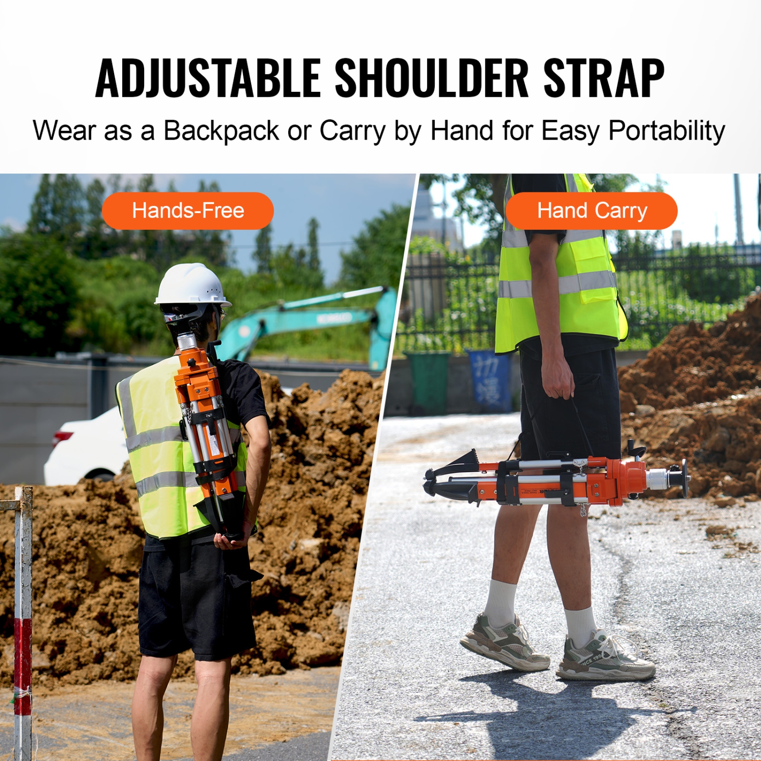 VEVOR Laser Level Tripod Stand, 5/8"-11 Thread Mount, 27.16-67.71 inch Height Adjustment Heavy Duty Survey Tripod, with Level Bubble & Diffusion