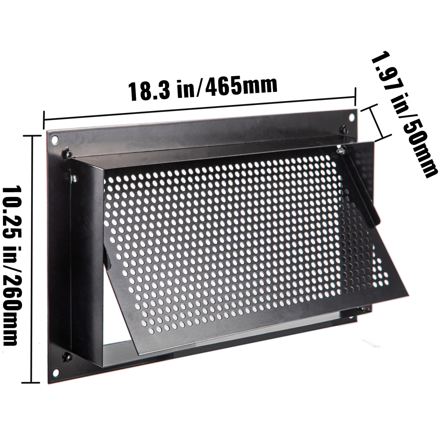 VEVOR 8" H x 16" W x 2" L Crawl Space Flood Vent Foundation Flood Vent to Reduce Foundation Damage and Flood Risk, Black, Wall Mounted for Crawl
