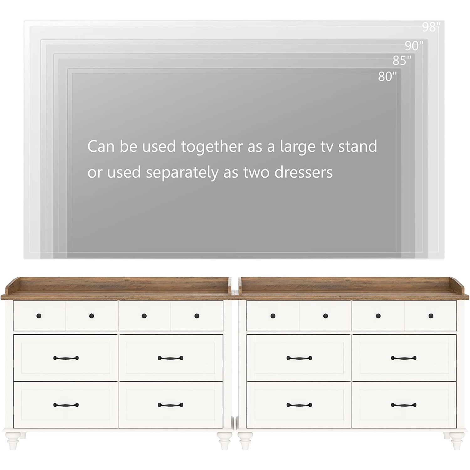 Commode pour chambre à 6 tiroirs, commodes pour enfants avec large commode pour chambre de bébé, salon, chambre d'enfant