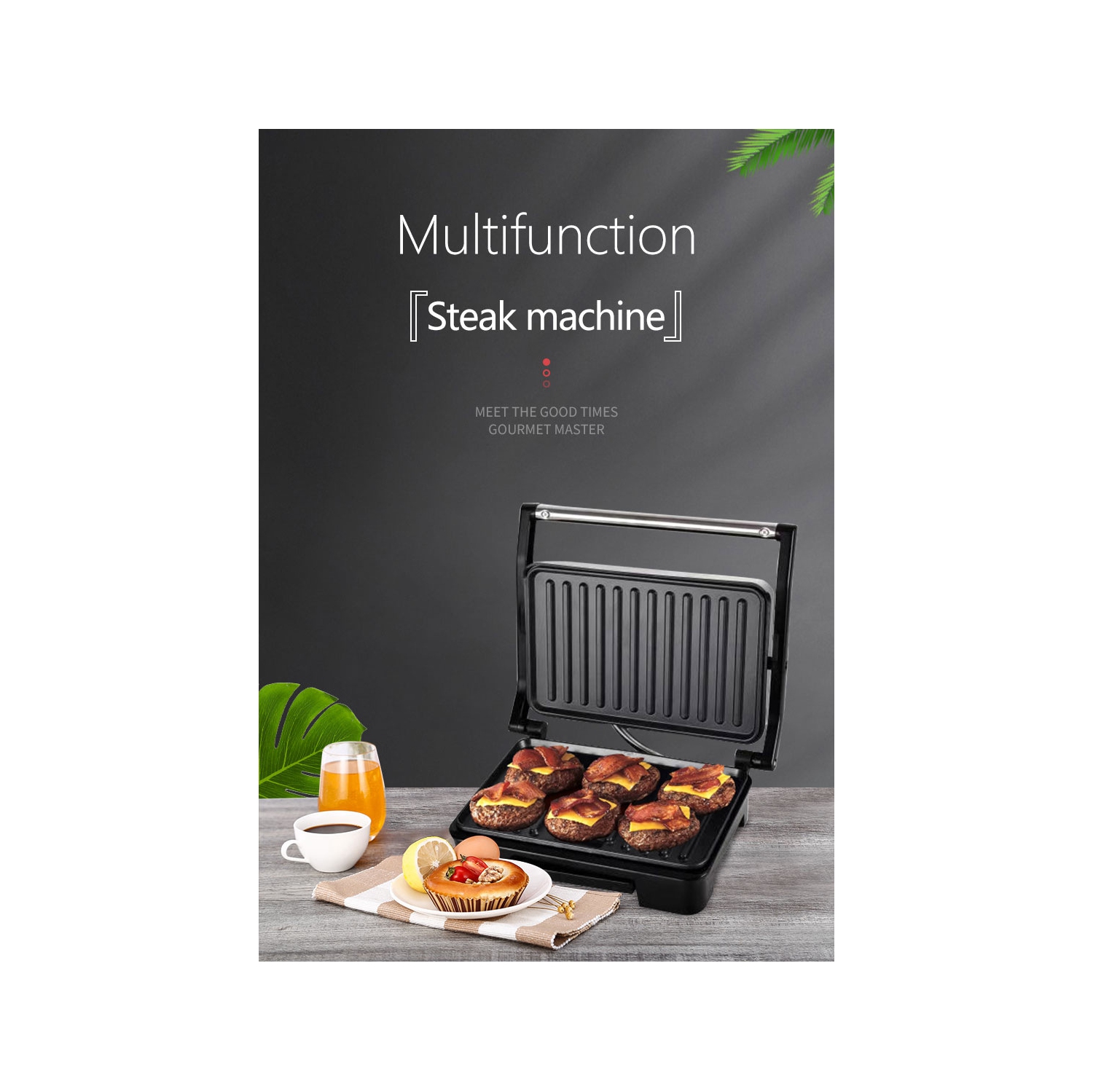 Panini Press Sandwich Maker, Sandwich Press Grill with Non-Stick Coated Plates, Locking Lid, Cool Touch Handle, Panini Maker Panini Press Grill