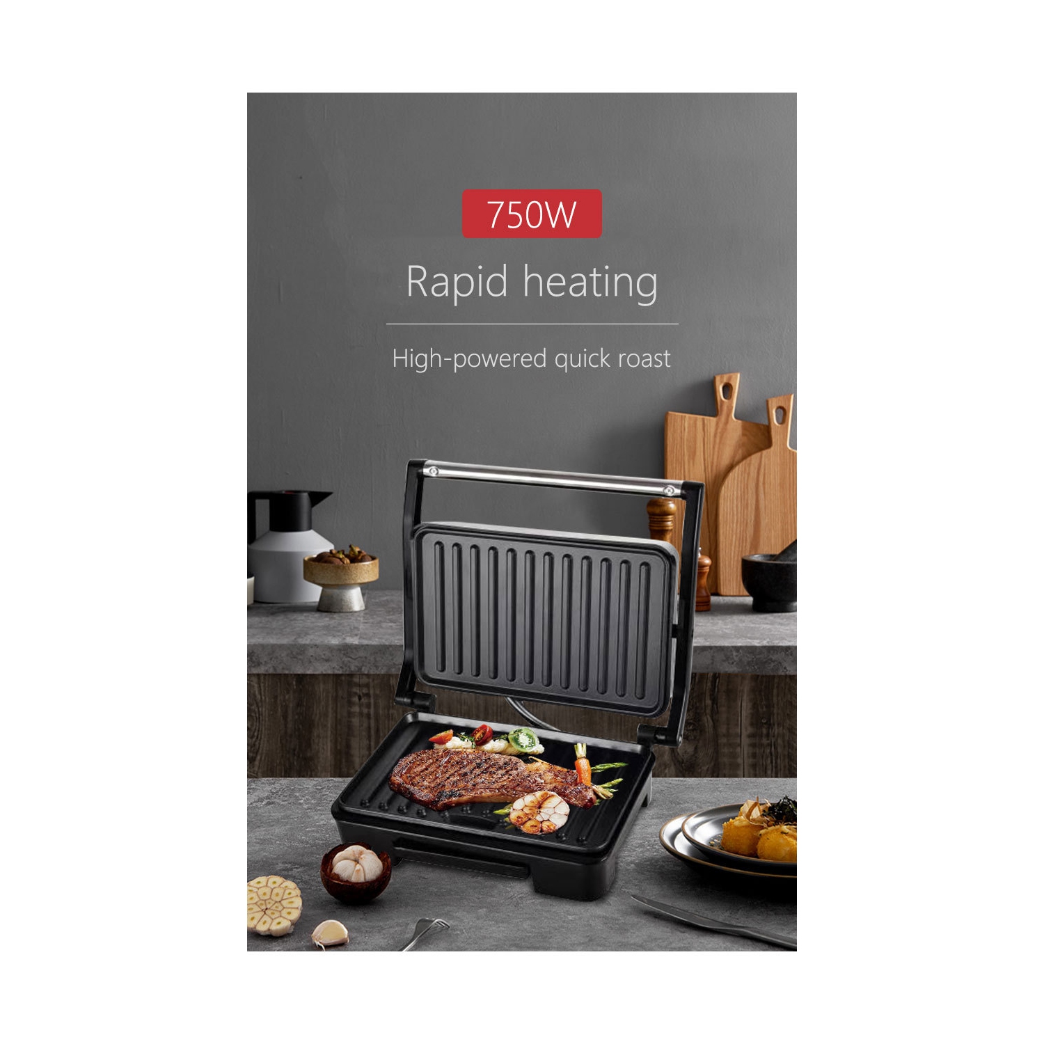 Panini Press Sandwich Maker, Sandwich Press Grill with Non-Stick Coated Plates, Locking Lid, Cool Touch Handle, Panini Maker Panini Press Grill