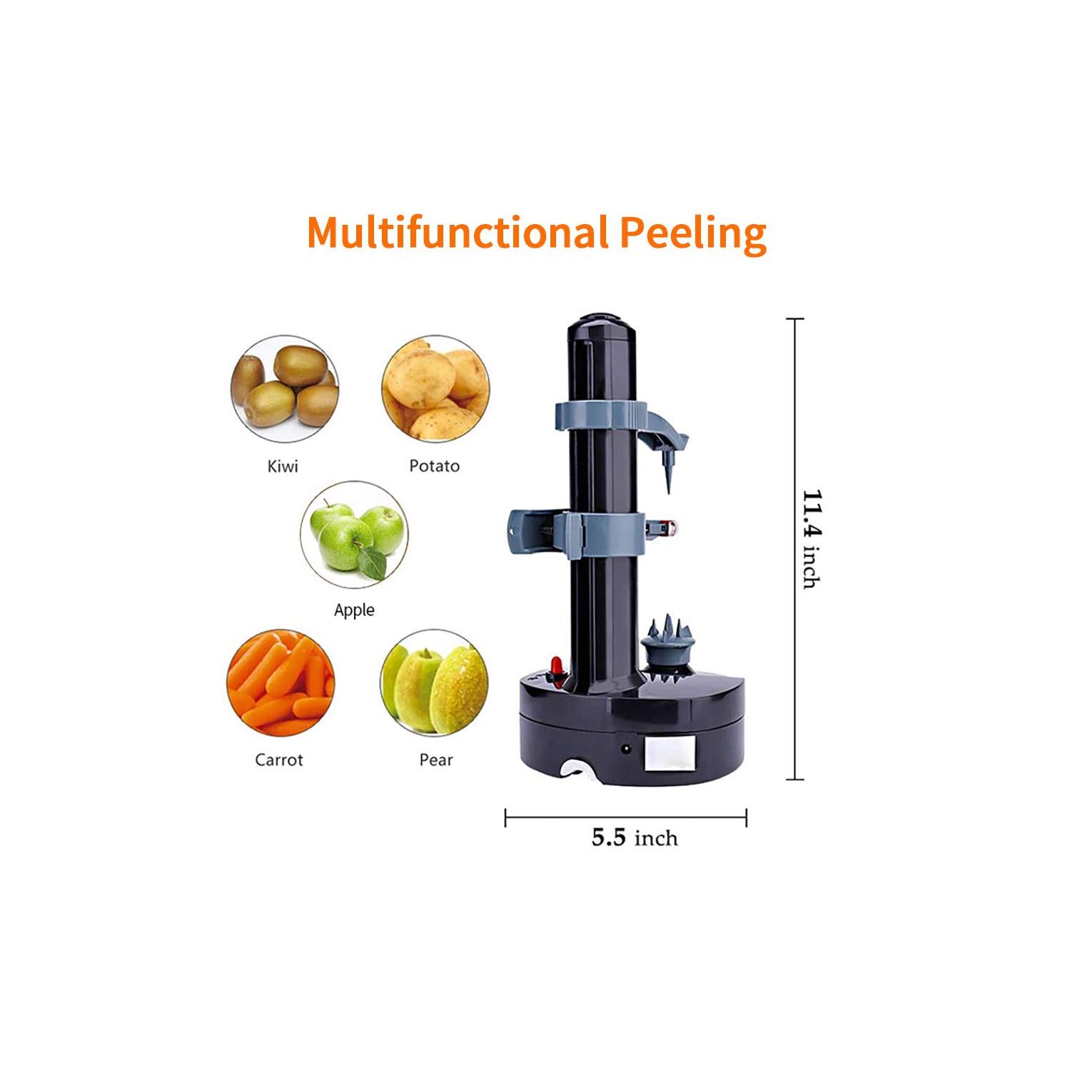 Éplucheur de pommes de terre électrique Éplucheur automatique de pommes de terre Éplucheur électrique Fruits Éplucheur de légumes