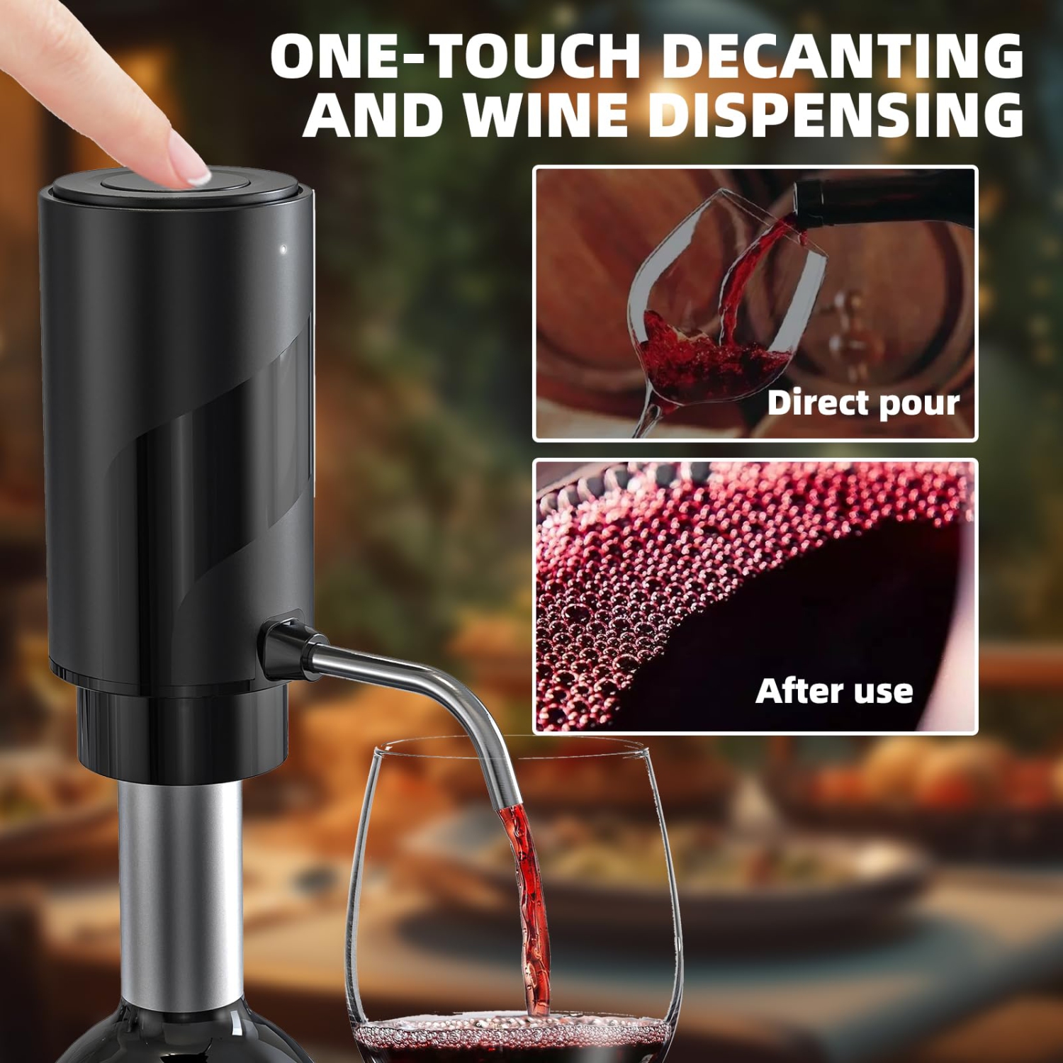 Wine Aerator Electric Wine Decanter Automatic Wine Aerator, One Touch Wine Dispenser Wine pourer