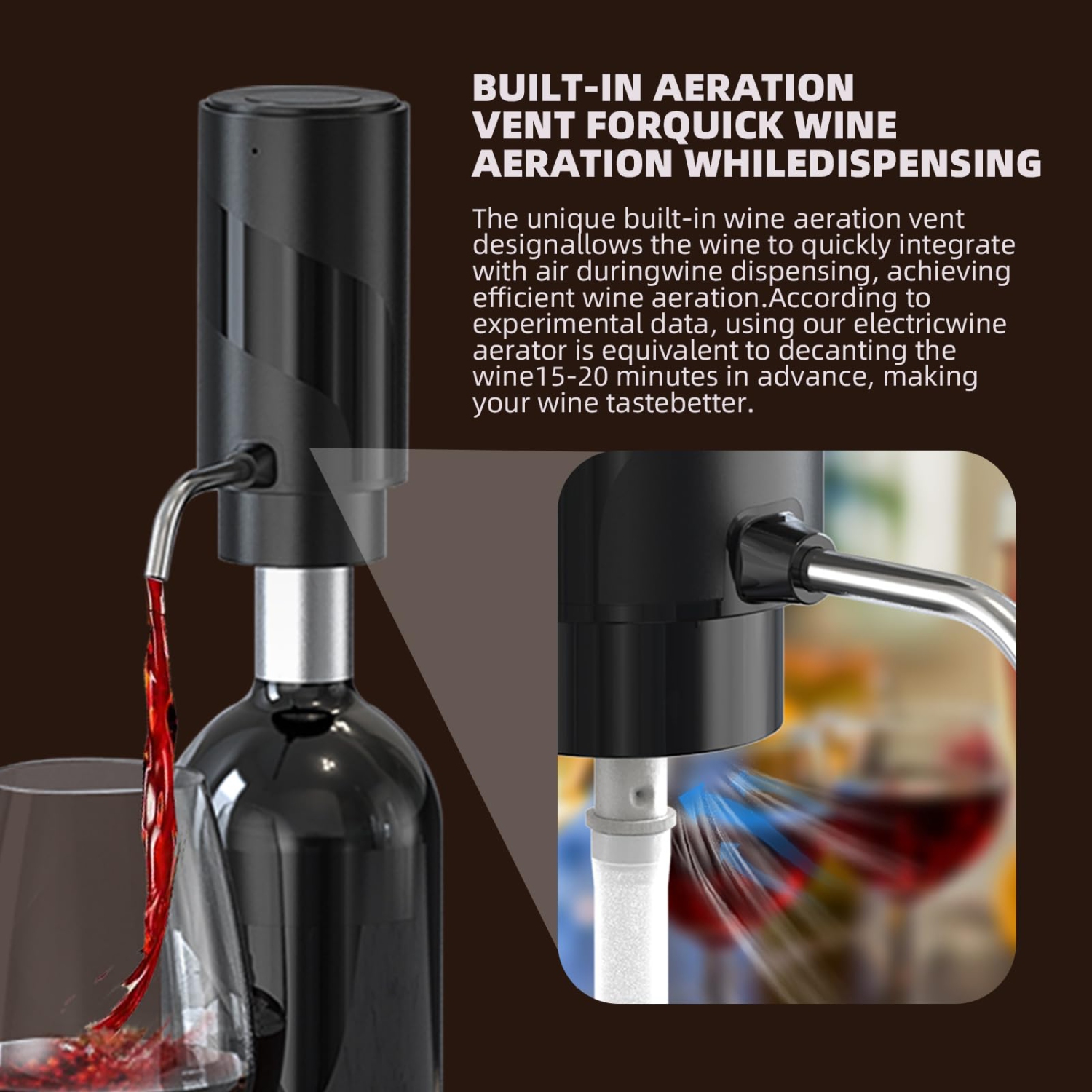 Wine Aerator Electric Wine Decanter Automatic Wine Aerator, One Touch Wine Dispenser Wine pourer
