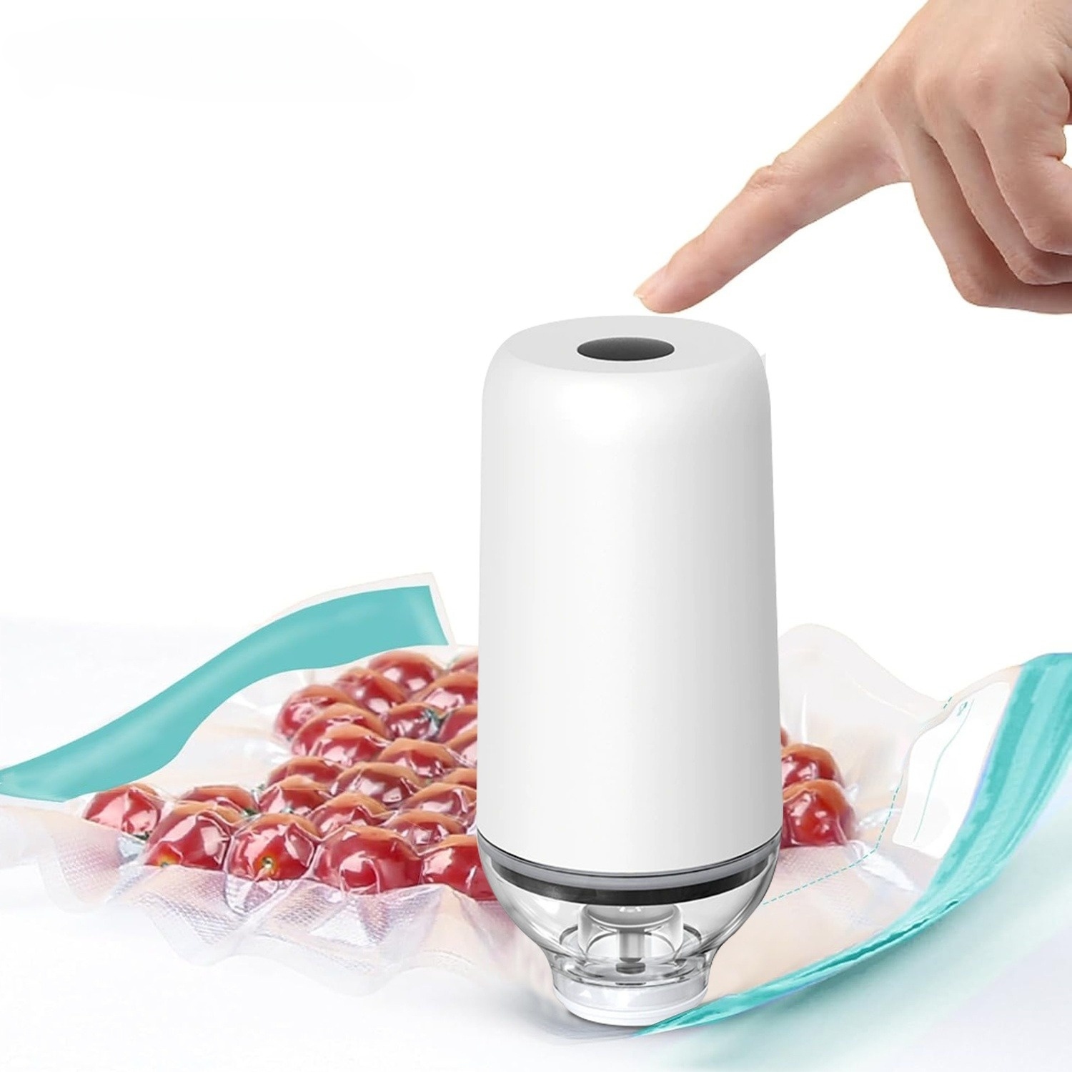 Scelleuse sous vide à main, scelleuse sous vide portative pour aliments, trousse de scelleuse pour aliments avec 10 sacs à vide réutilisables