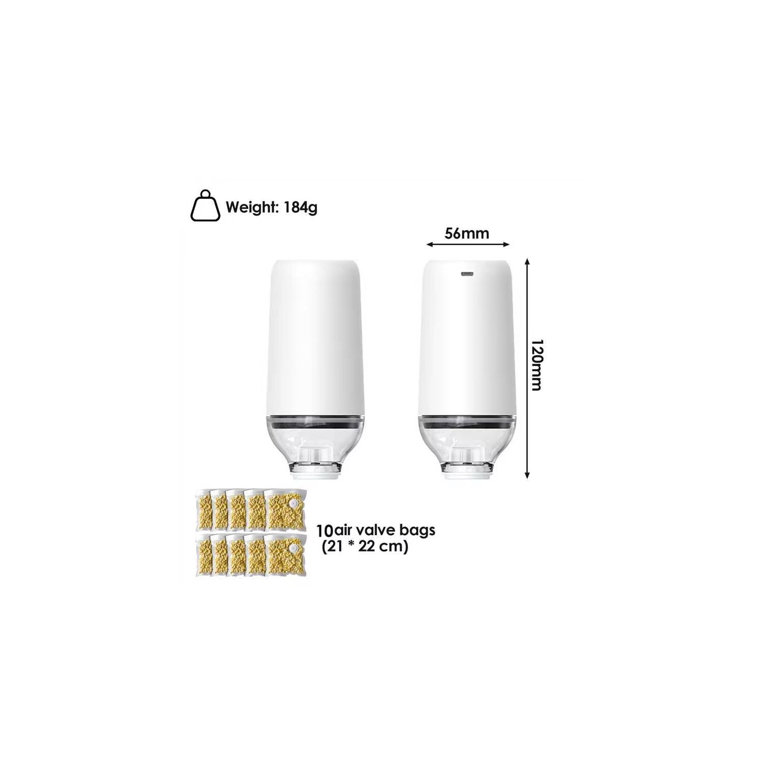 Scelleuse sous vide à main, scelleuse sous vide portative pour aliments, trousse de scelleuse pour aliments avec 10 sacs à vide réutilisables