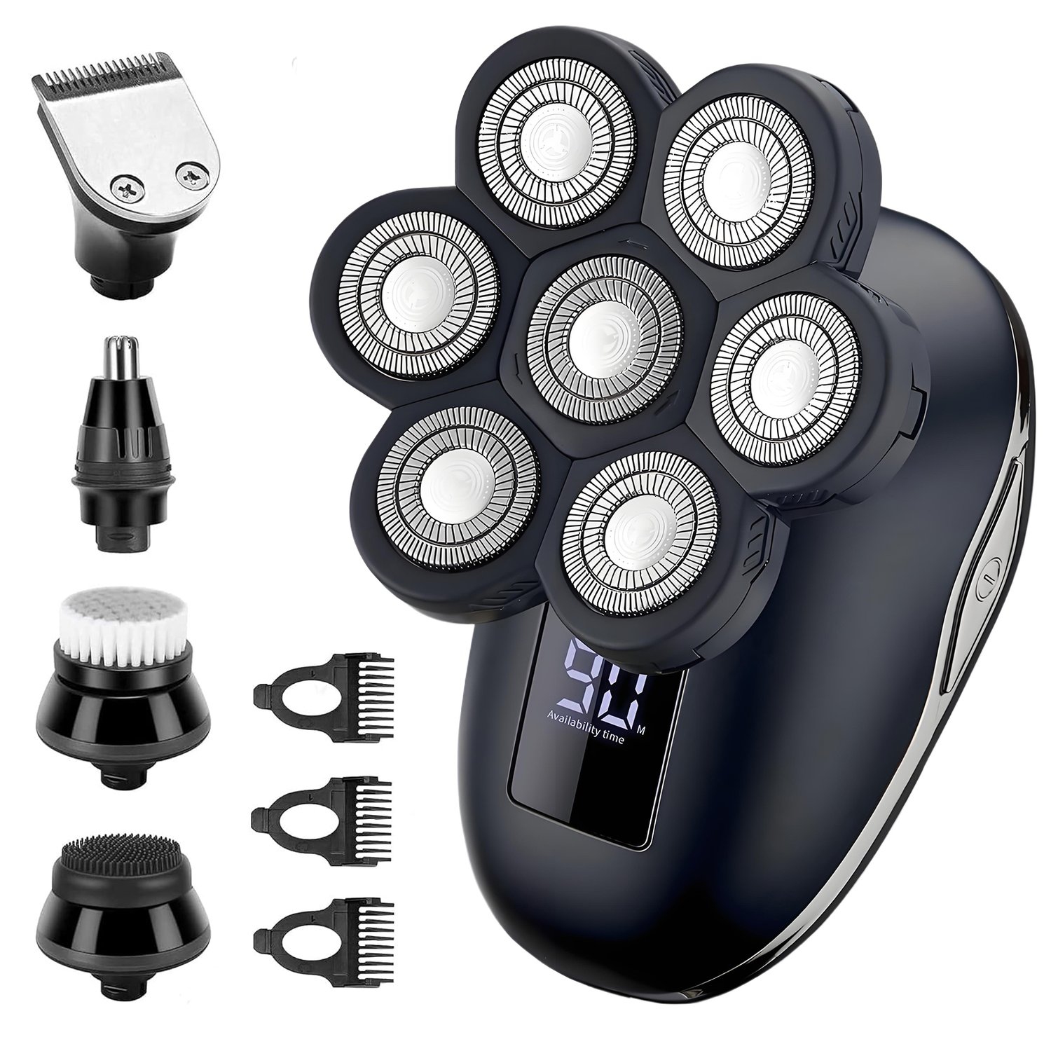 5 in 1 Electric Shaver for Men-Bald Head, Beard Trimmer, Nose Hair, Grooming Kit