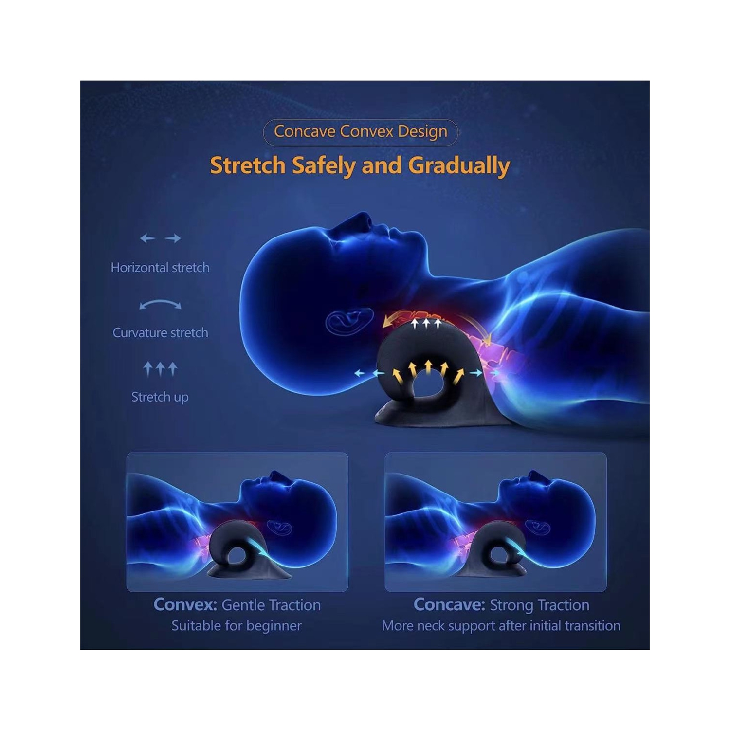 Oreiller chauffant pour dispositif de traction cervicale avec coussin chauffant en graphène, réducteur pour le cou et les épaules pour alignement