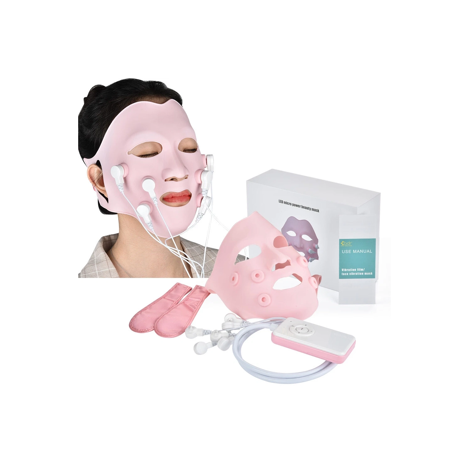 Masque de massage facial à lumière rouge de LED, masseur thérapeutique au photon pour amincissant le visage, beauté