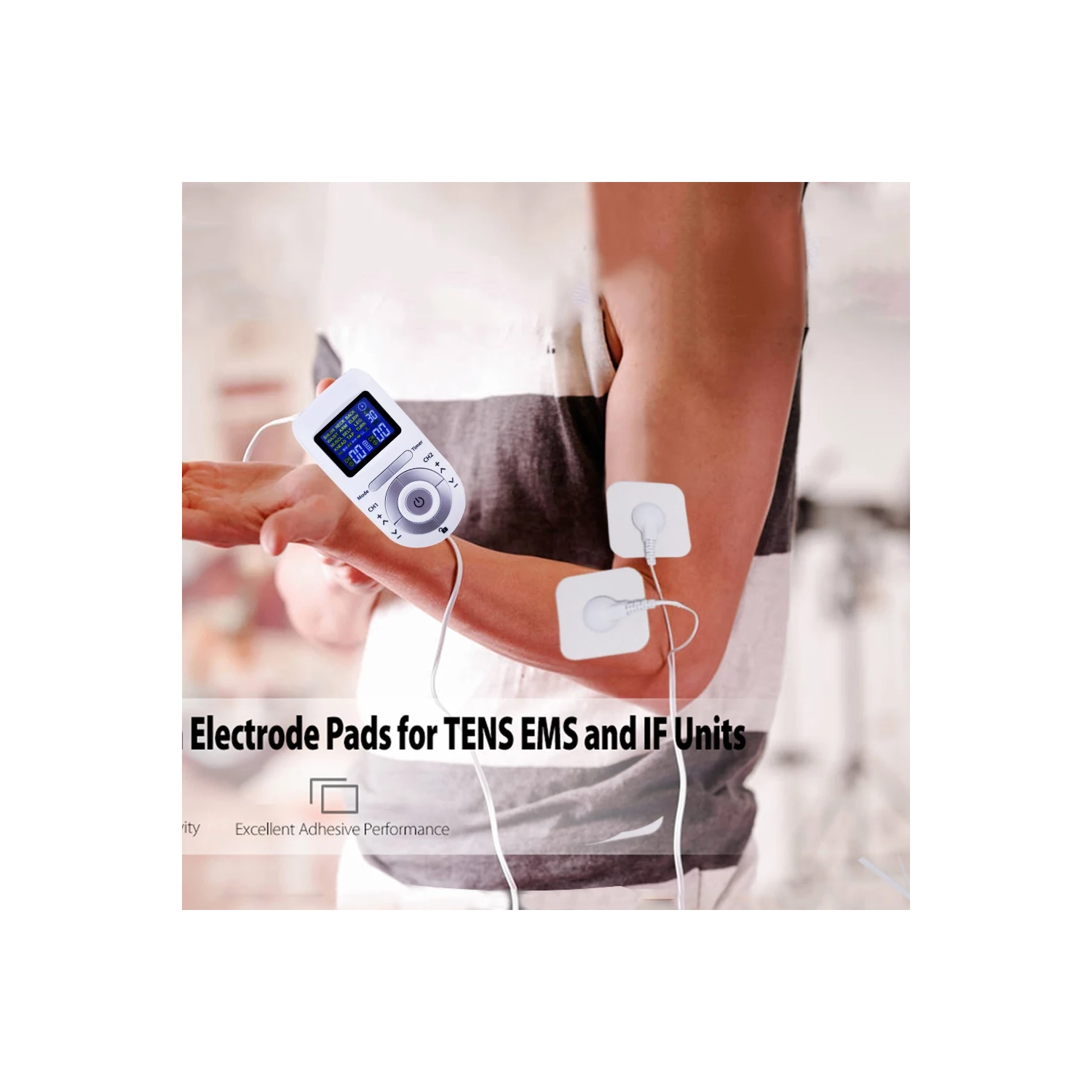 Tens Machine 12 Modes Electric Body Pulse Massager Digital Therapy Machine EMS Muscle Stimulator with Electrodes Pads Tens Unit