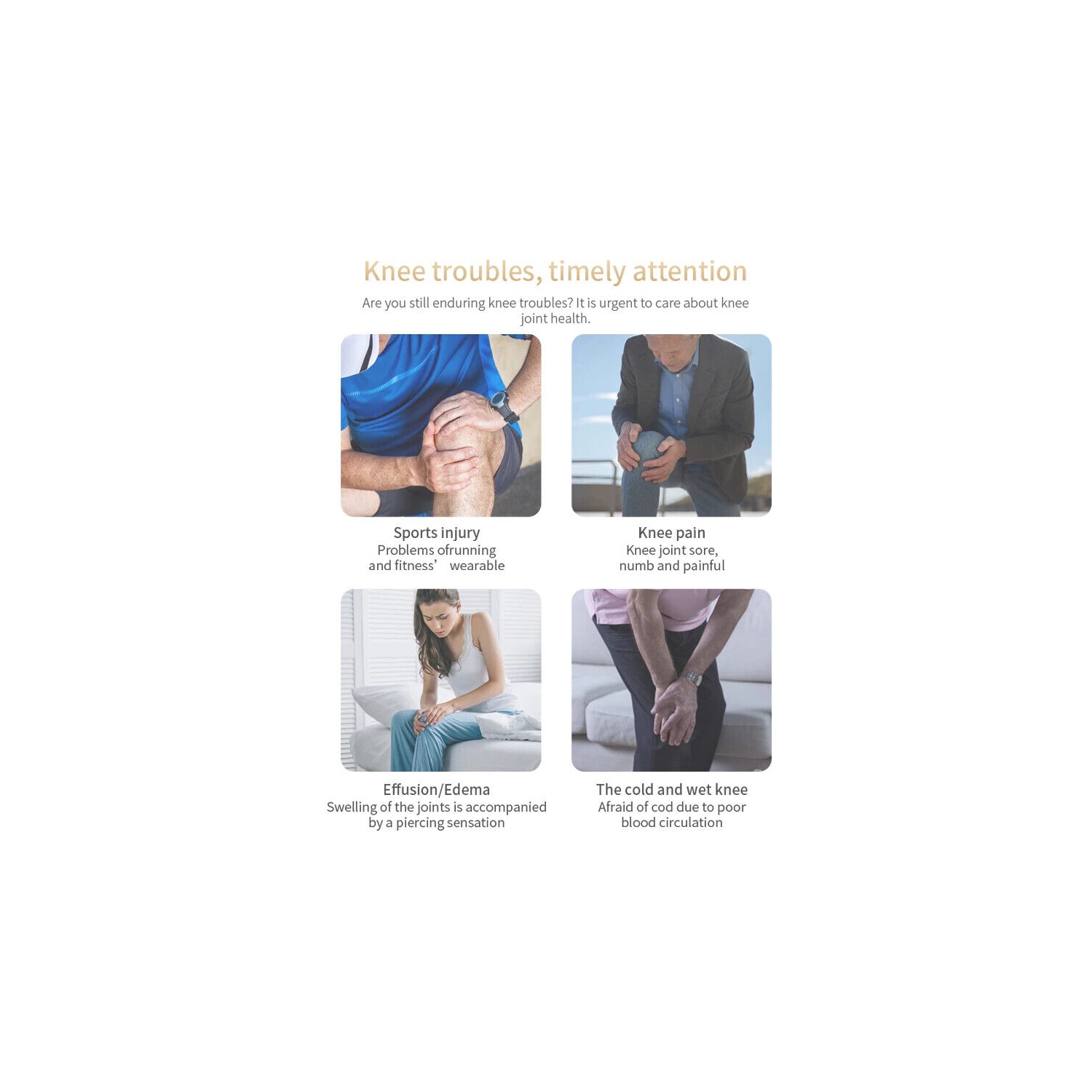 Appareil de massage sans fil 3-en-1 pour genoux avec chaleur, lumière rouge et massage thérapeutique, appareil de massage relaxant pour genoux