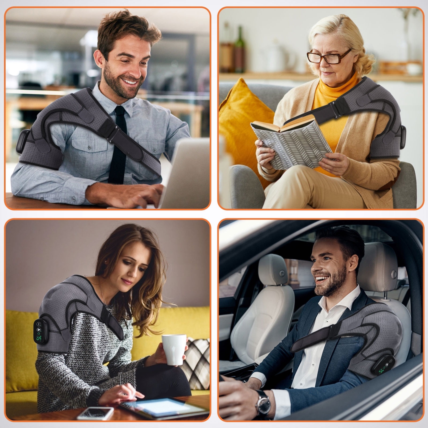 Heated Shoulder Brace Wrap,Eletric Shoulder Heating Pad,Shoulder Massager with 3 Adjustable Vibrations and Heating Modes