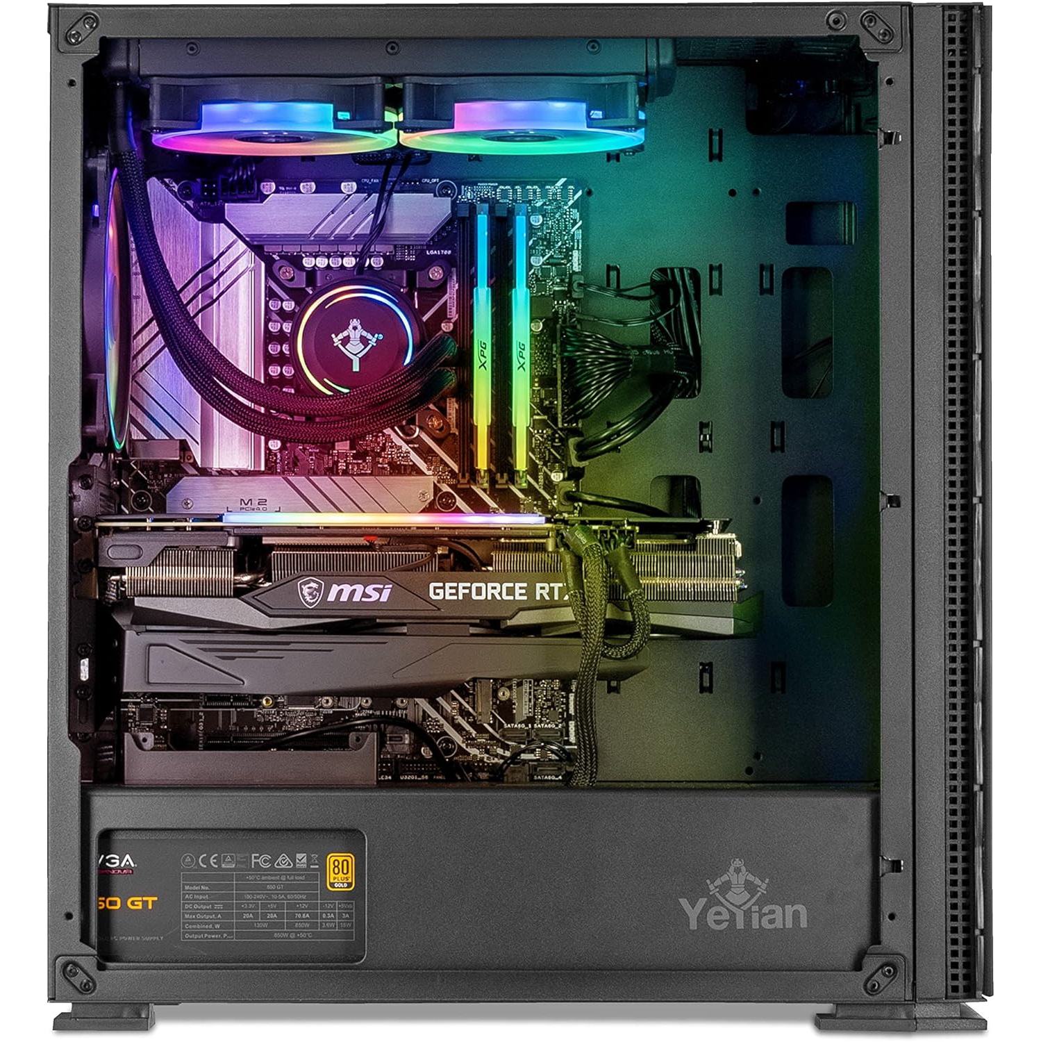 YEYIAN Yari X13 Gaming PC Intel Core i7 13700KF 5.4 GHz, RTX 3070 Ti Desktop Computer, 32GB DDR5 5200Mhz, 1TB SSD + 2TB HDD, 850W Gold PSU, Z790