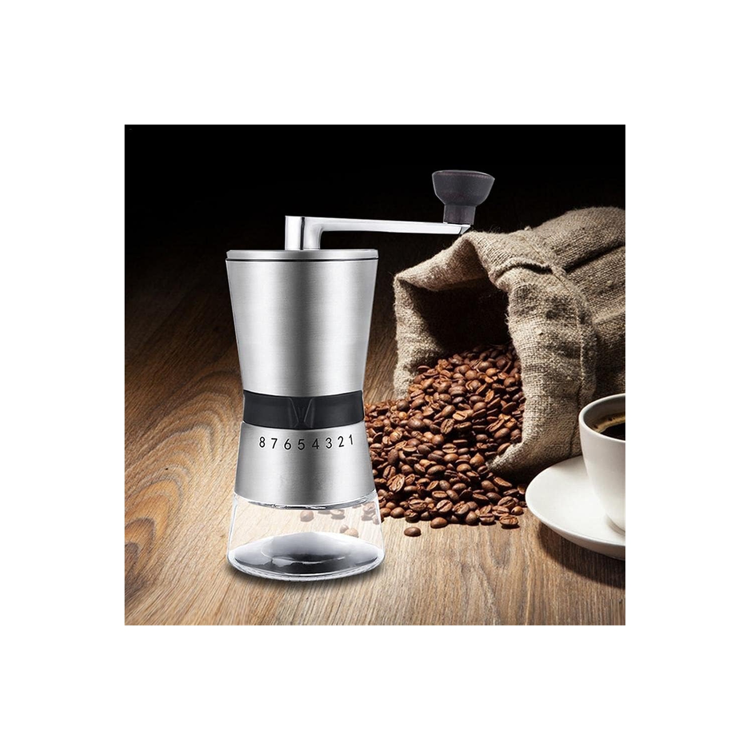 Moulin à café en céramique en acier inoxydable Moulin à café manuel avec moulin en céramique