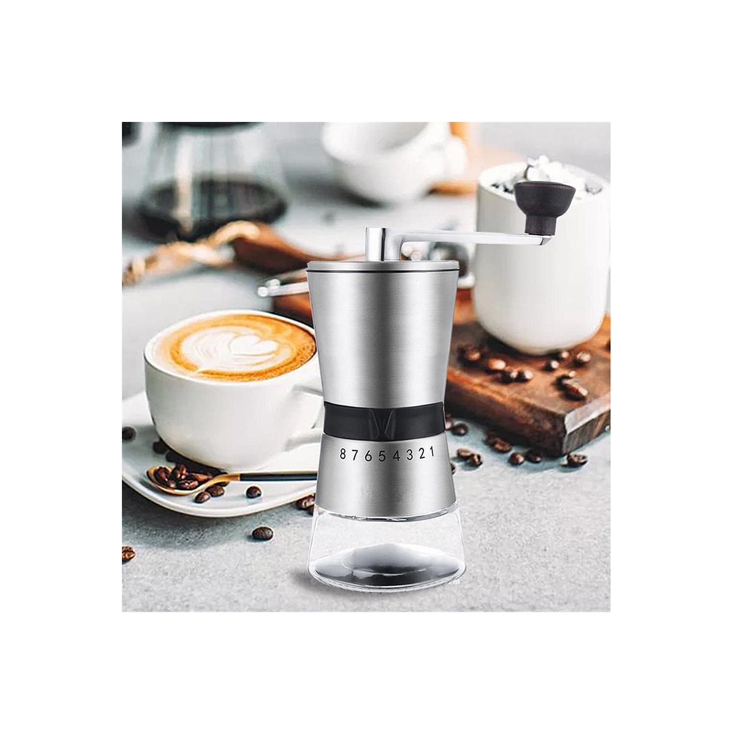 Moulin à café en céramique en acier inoxydable Moulin à café manuel avec moulin en céramique