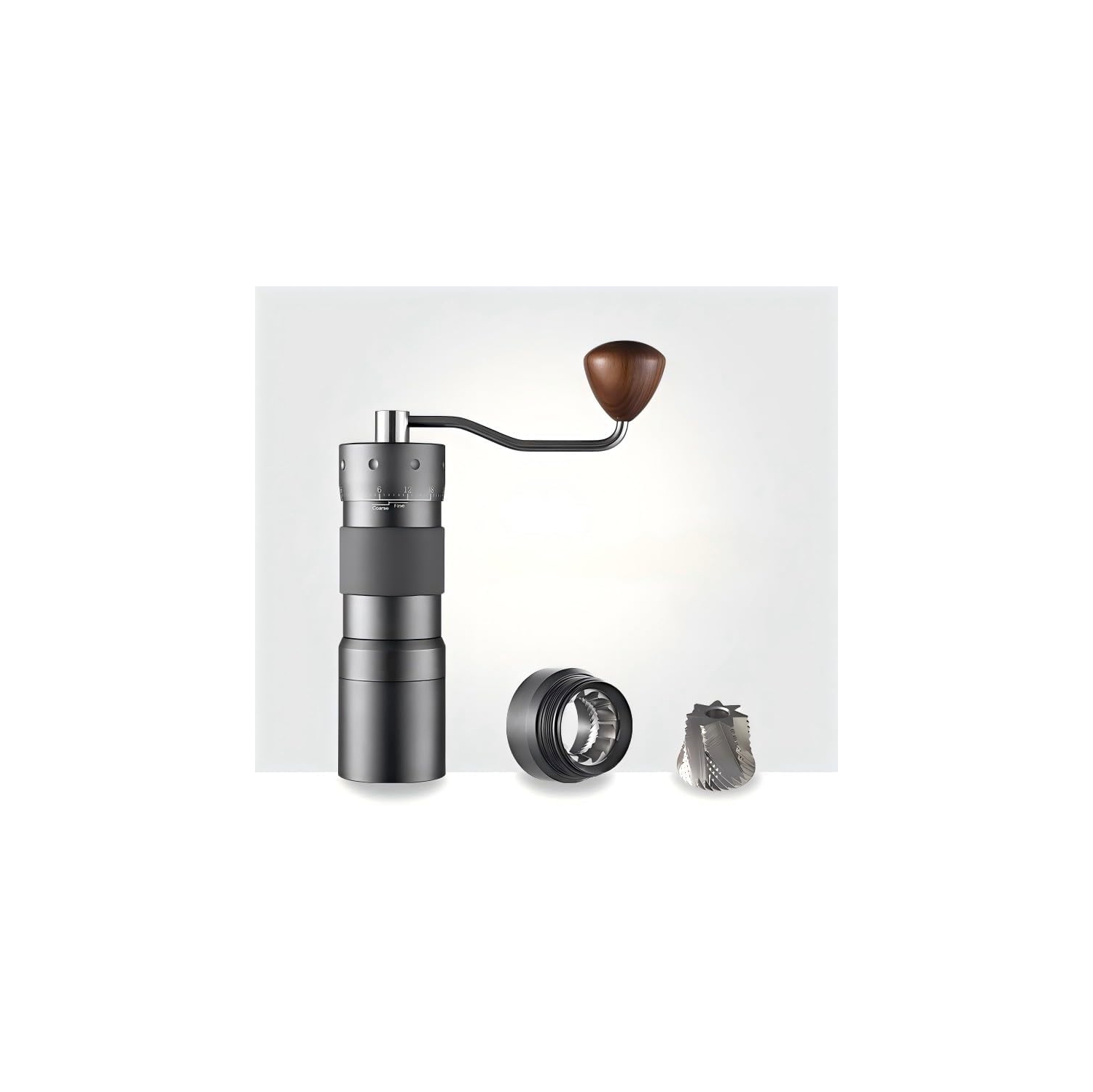 Moulin à café à manivelle, moulin à café à dents fantômes, aspiration magnétique, petit noyau en acier domestique pour l'extérieur, réglage externe,