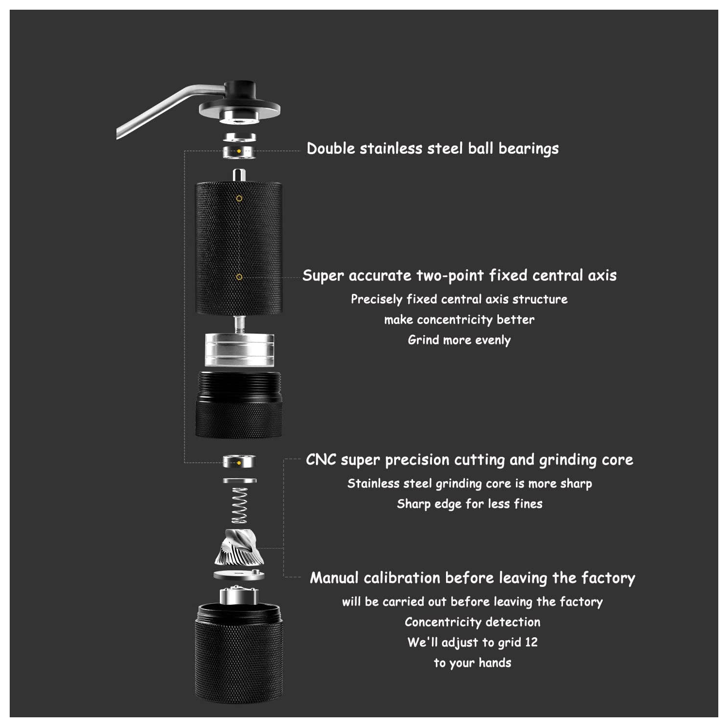 Moulin à café à manivelle à moulin à café idéal pour les cadeaux de cuisine rouge