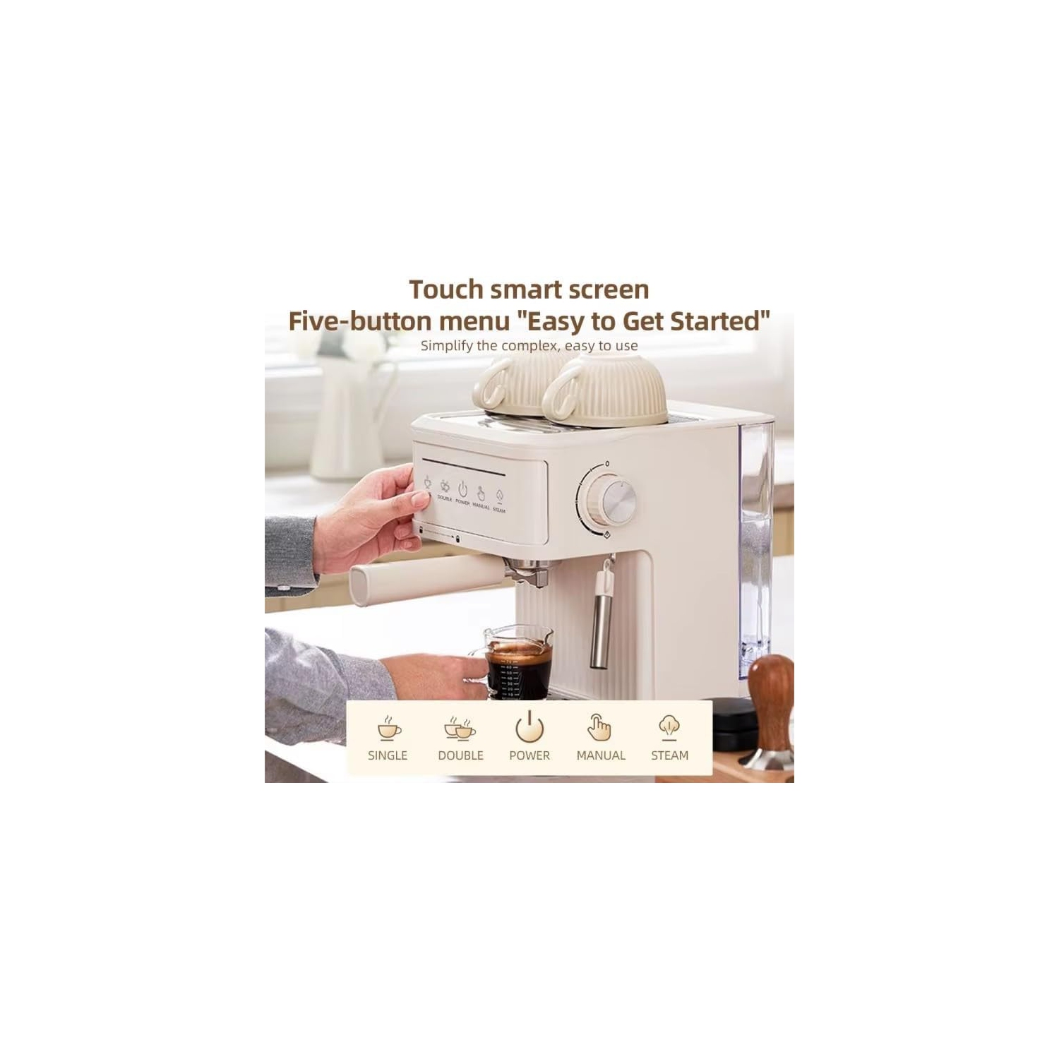 Italian coffee machine household high pressure extraction small office semi-automatic Italian espresso steam milk foam