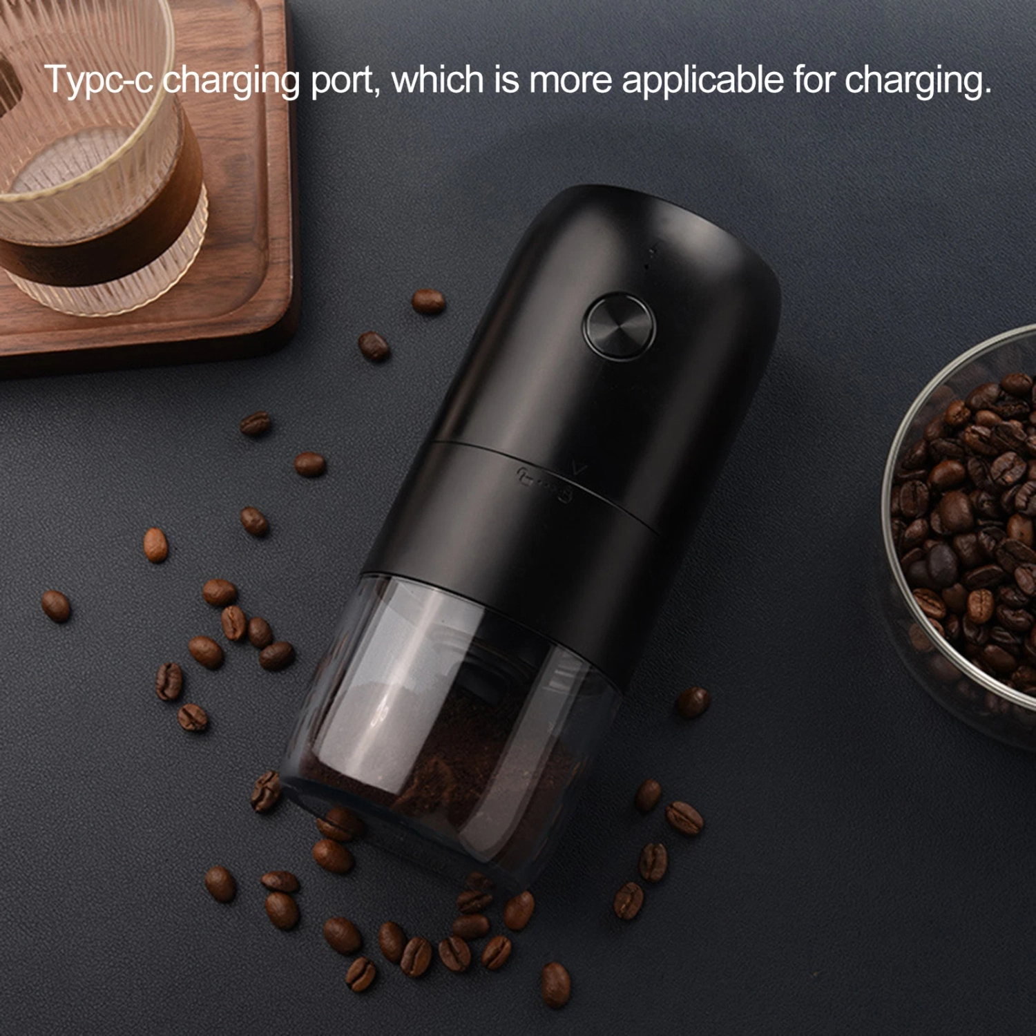 Cordless Coffee Maker Adjustable Grinding Thickness Portable Electric Grinder