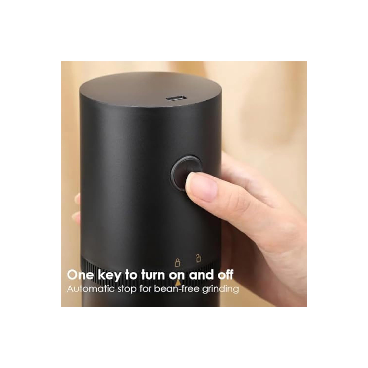Moulin à café électrique portatif, mini moulin à café rechargeable avec plusieurs réglages de mouture, moulin à café à meule automatique réglable,