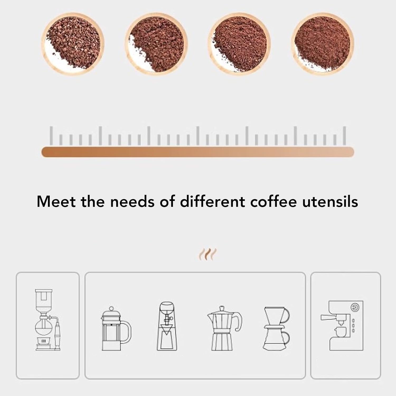 Portable electric conical coffee grinder, small rechargeable coffee bean grinder, compact travel grinder