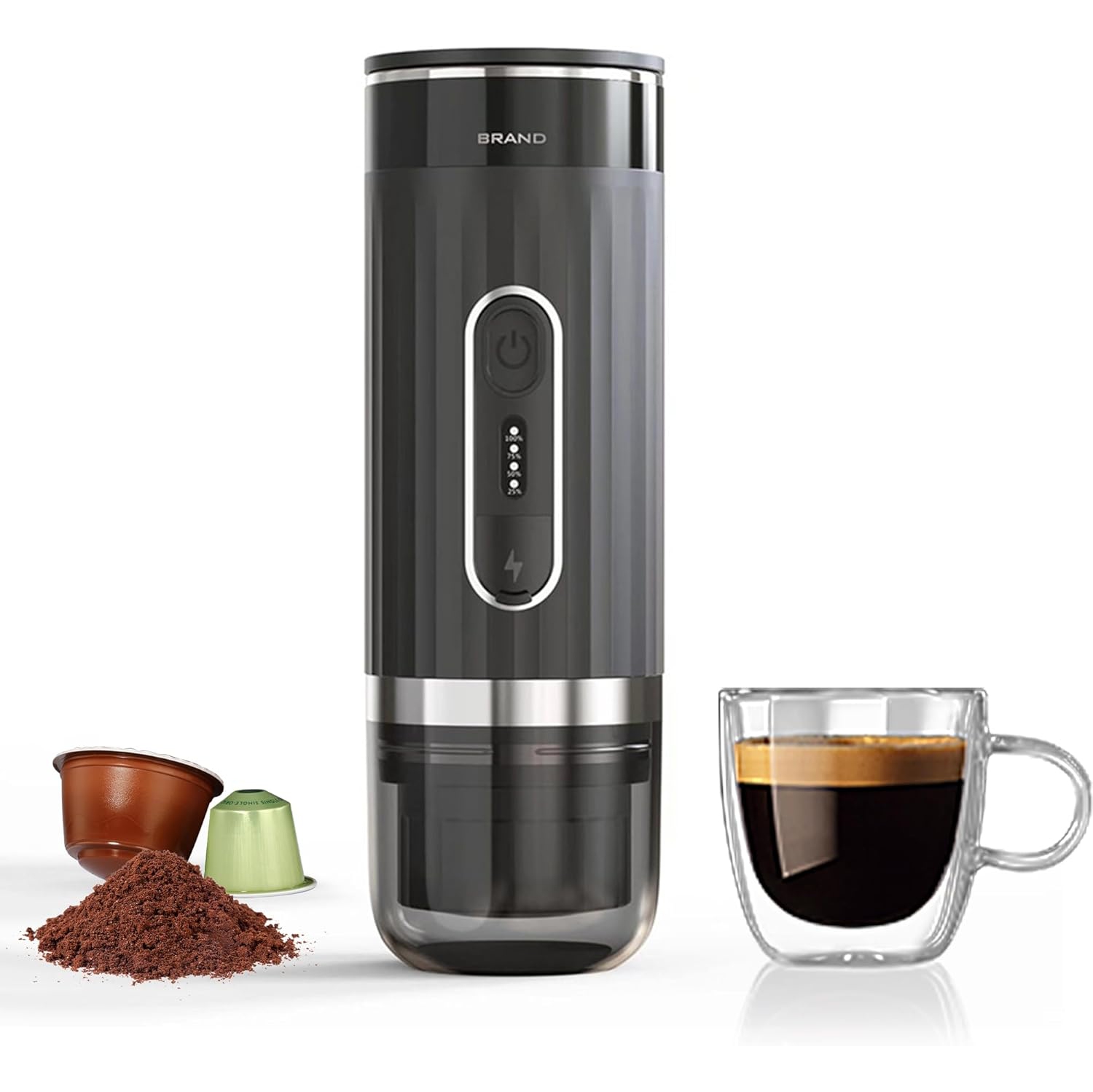 Portable espresso machine, mini espresso machine, self-heating grinder coffee machine, handheld coffee machine, capsule coffee machine, suitable for