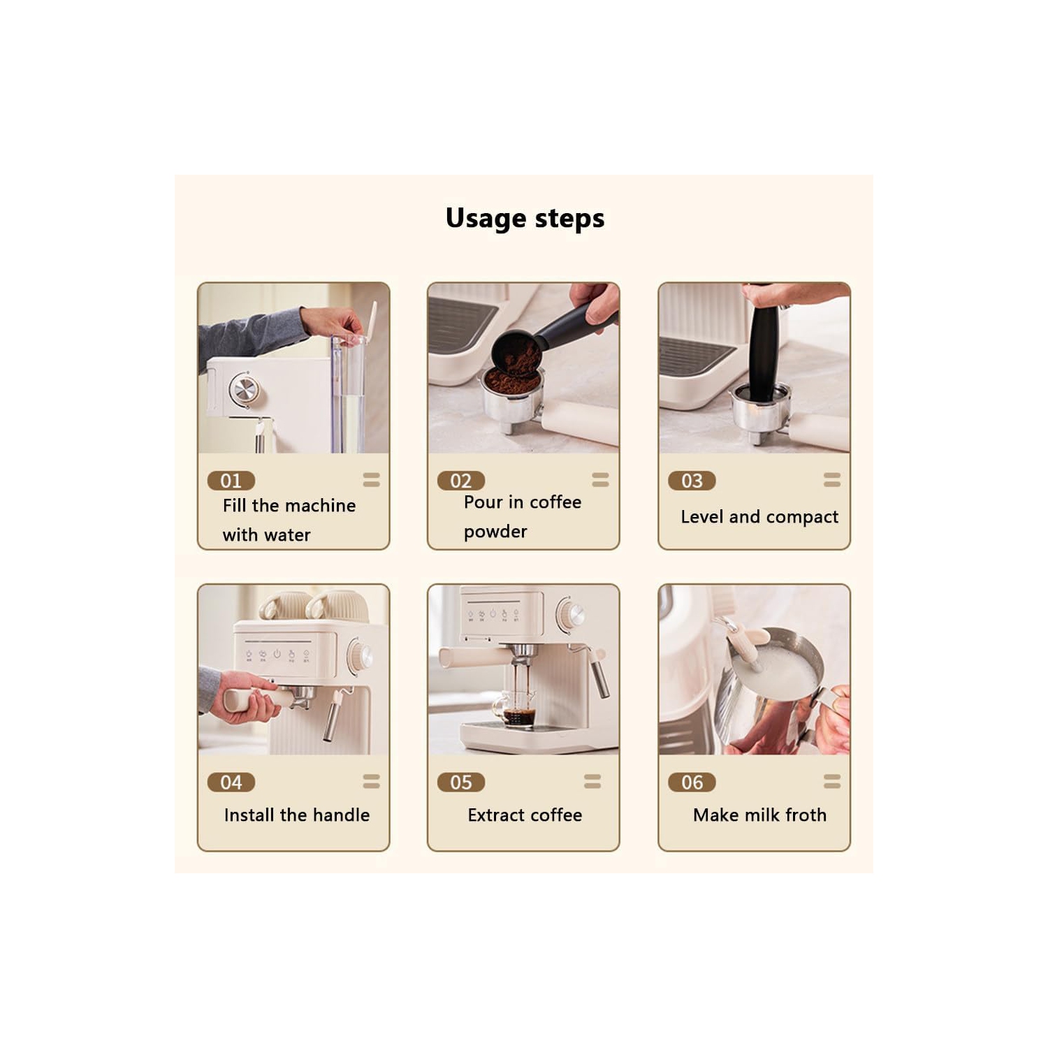 Machine à café italienne multifonction Machine à café italienne entièrement automatique Petite machine à café à lait - Blanc