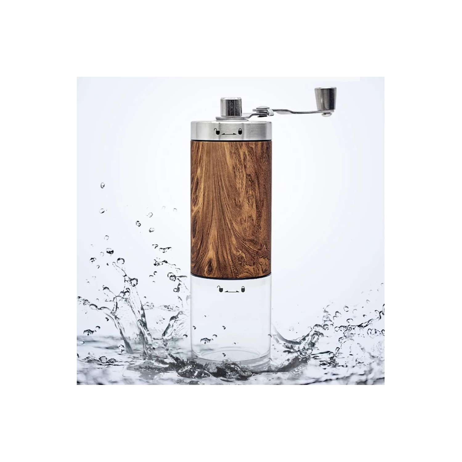 Manual Coffee Grinder Stainless Steel Adjustable Coffee Grinder For Coffee Lovers Travel Spice Grinder Wood Effect