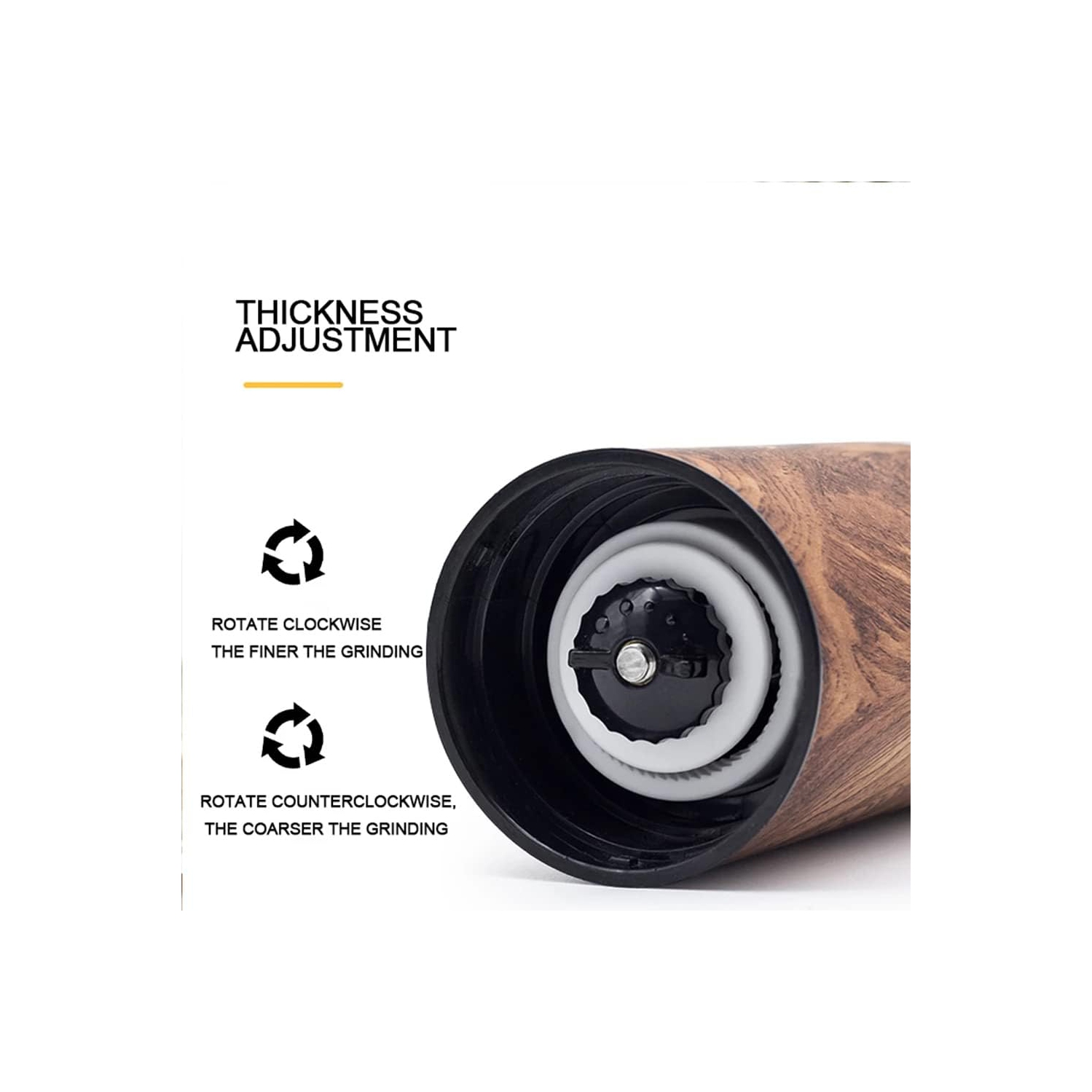 Manual Coffee Grinder Stainless Steel Adjustable Coffee Grinder For Coffee Lovers Travel Spice Grinder Wood Effect