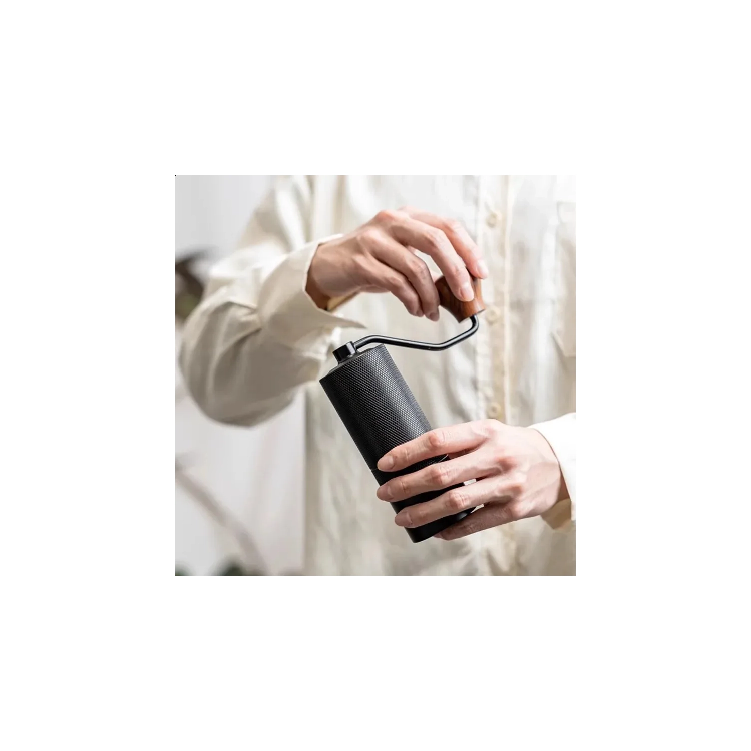 Three-stage hand-cranked coffee bean grinder coffee bean grinder home hand-crushed coffee machine coffee manual grinder seven stars