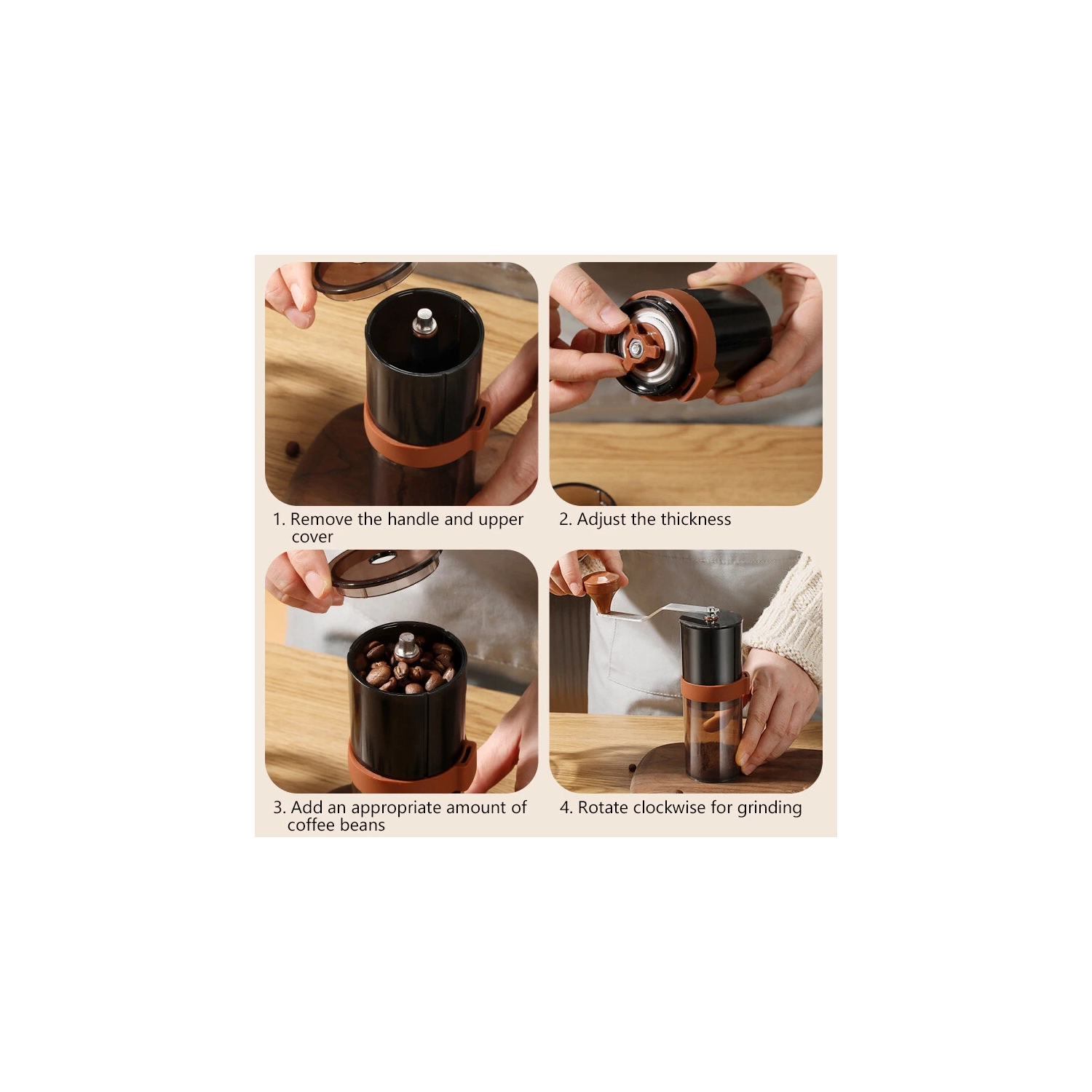 Moulin à café manuel avec noyau en céramique Moulin à café professionnel à manivelle