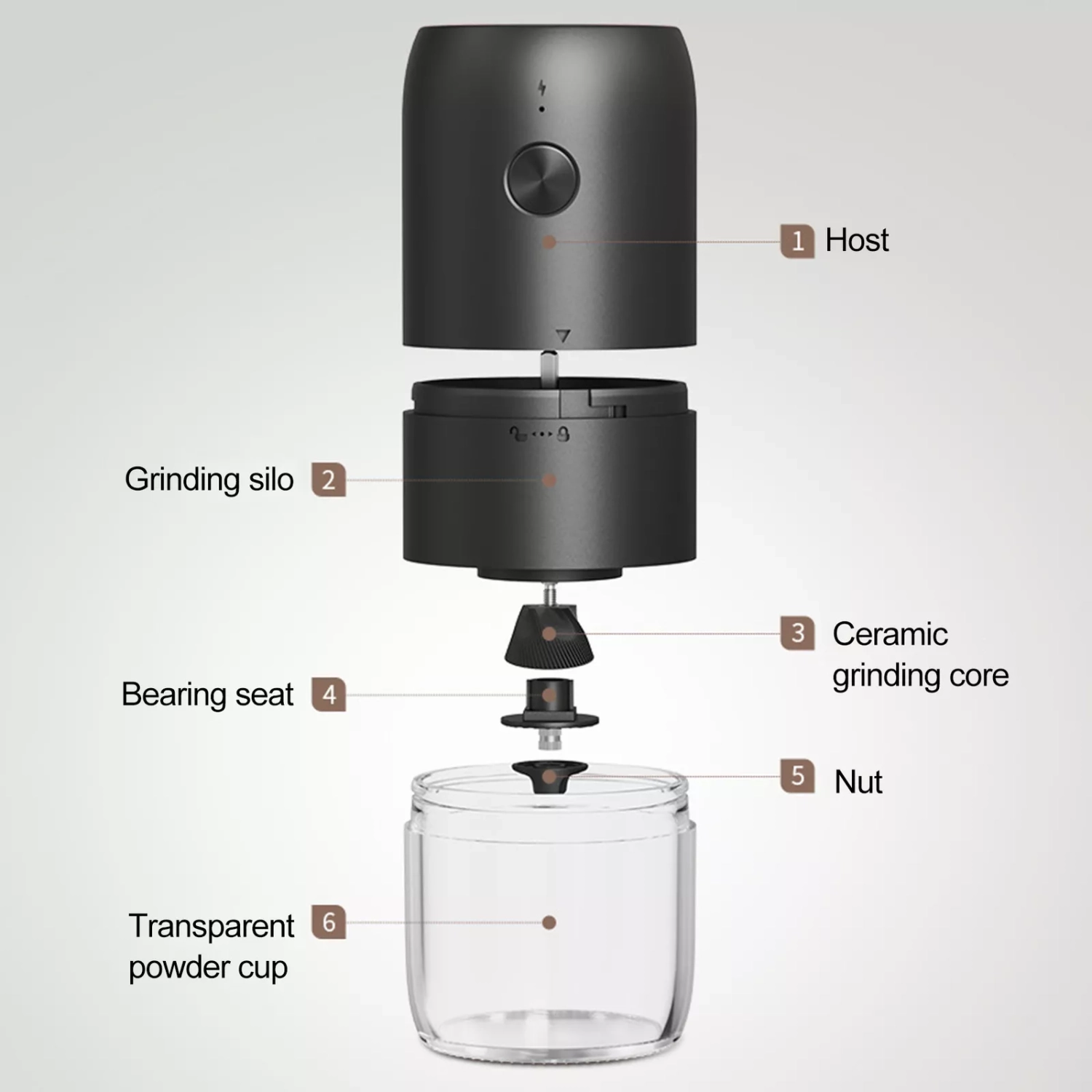 Cordless Coffee Maker Adjustable Grinding Thickness Portable Electric Grinder