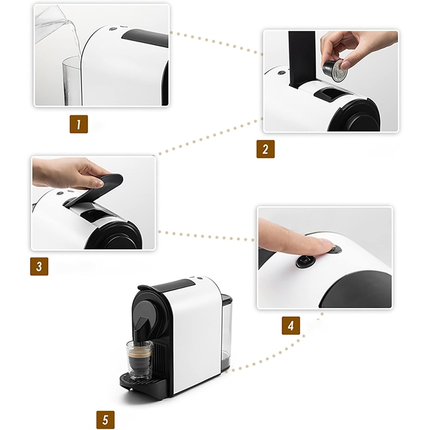 Italian capsule coffee machine home fully automatic all-in-one machine small portable office grinding espresso machine