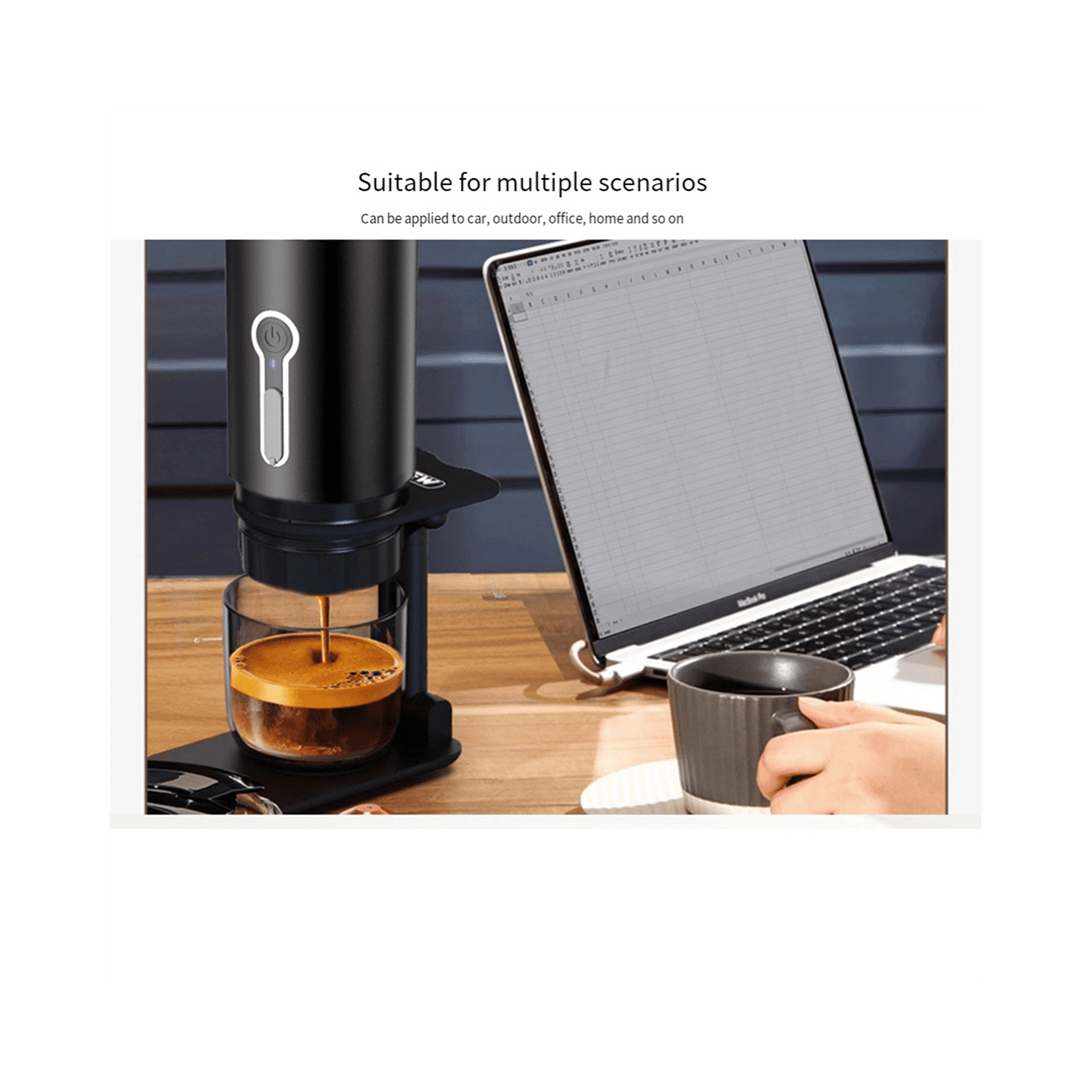 Machine à espresso Machine à café portative, mini machine à espresso électrique, idéale pour les voyages, le camping et la randonnée