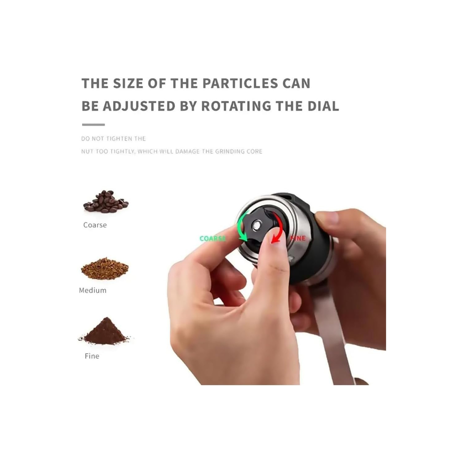 Grinder, professional coffee bean powder grinder, portable household coffee grinder with scale, suitable for camping travel outdoor indoor maroon