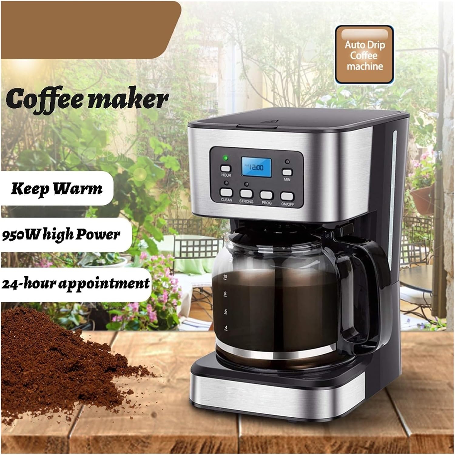 1.5L American drip coffee machine with keep warm and reserve function