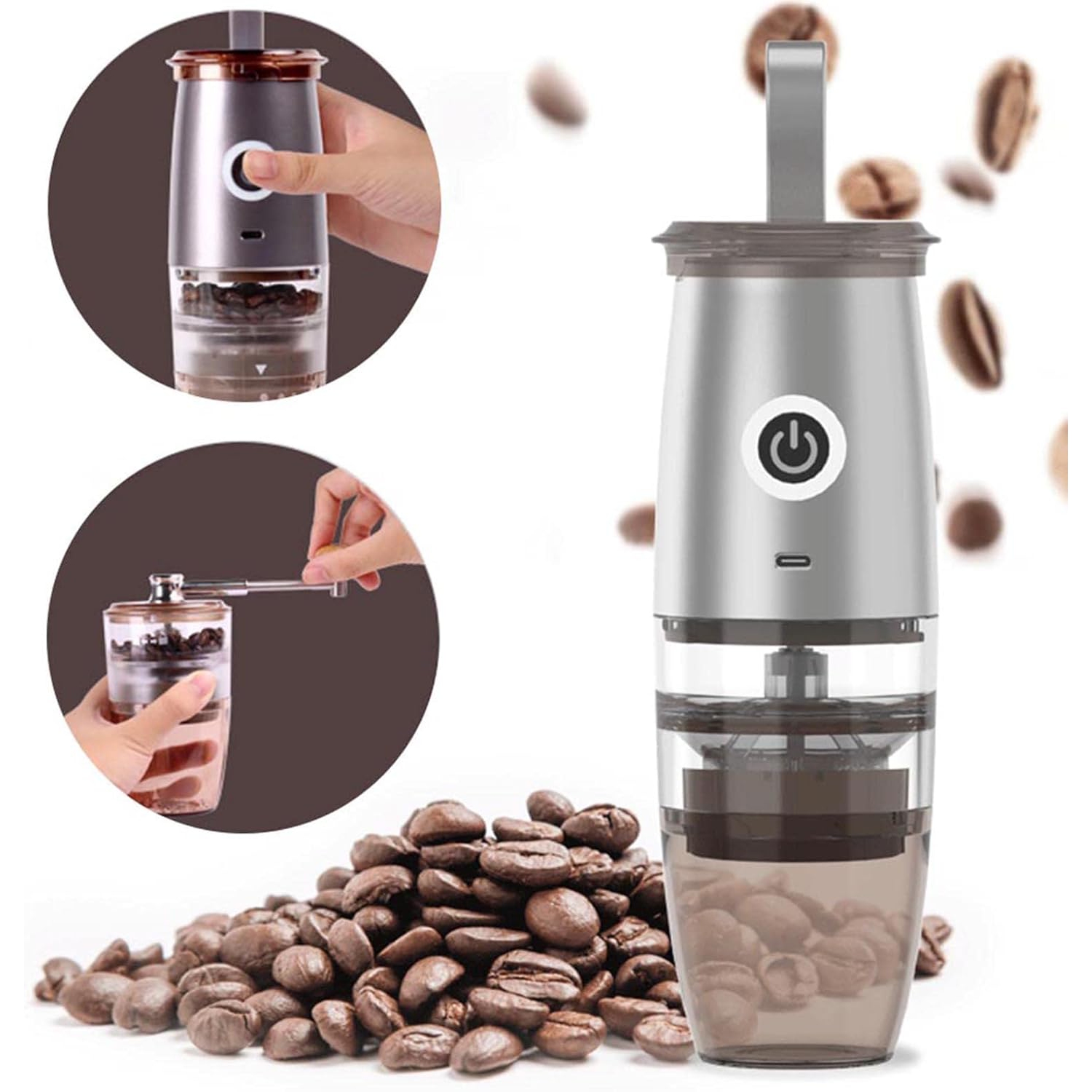 Manual Electric Coffee Grinder, Portable Coffee Bean Grinder, Portable Coffee Grinder